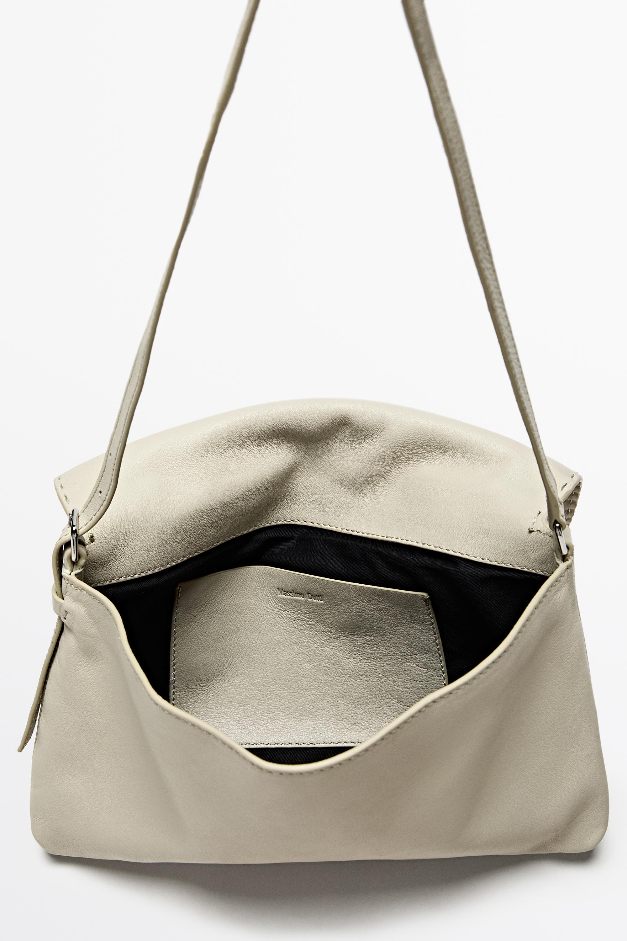 Nappa leather crossbody bag with topstitching — Gold