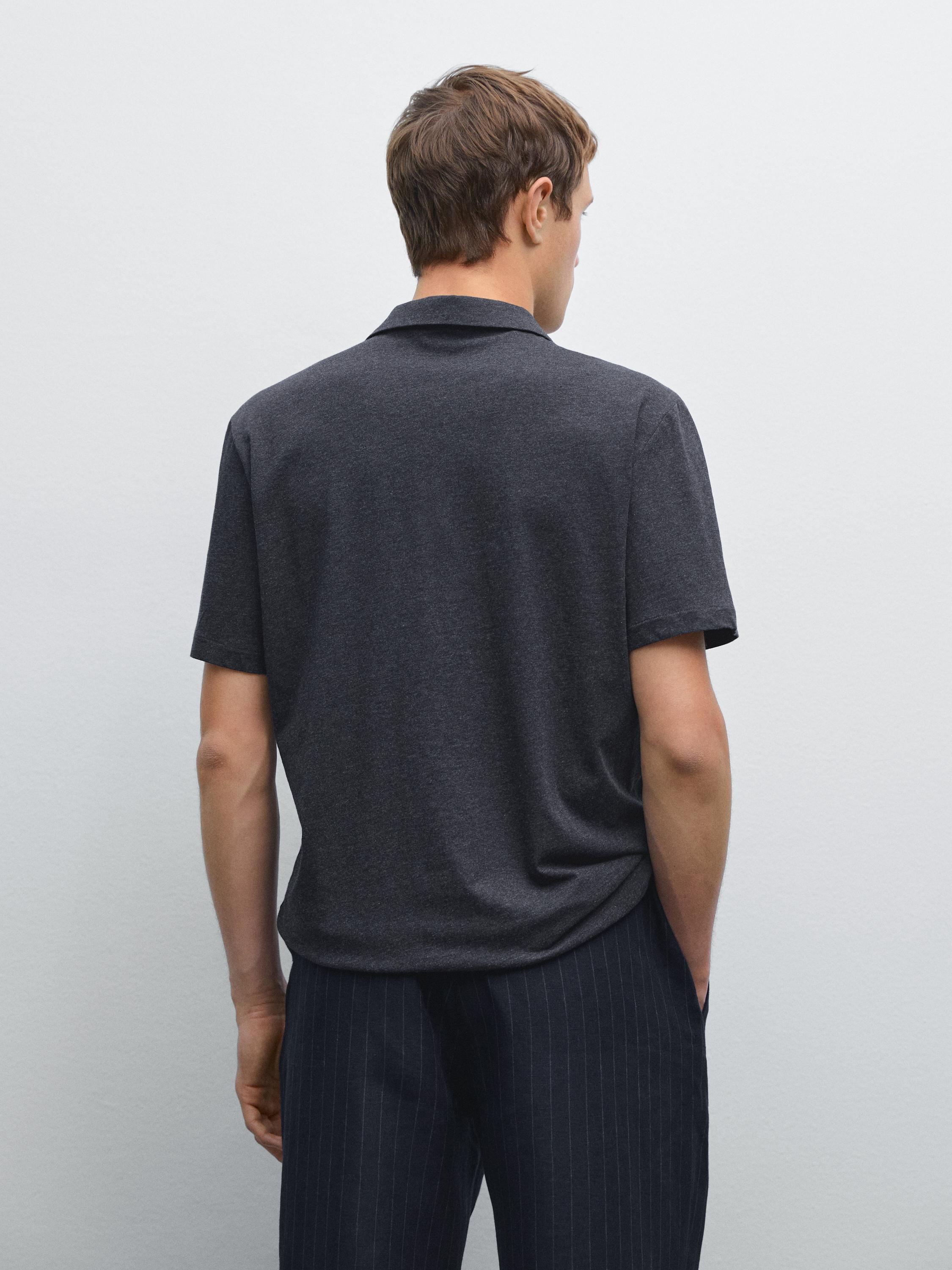 Polo manches courtes coton chiné