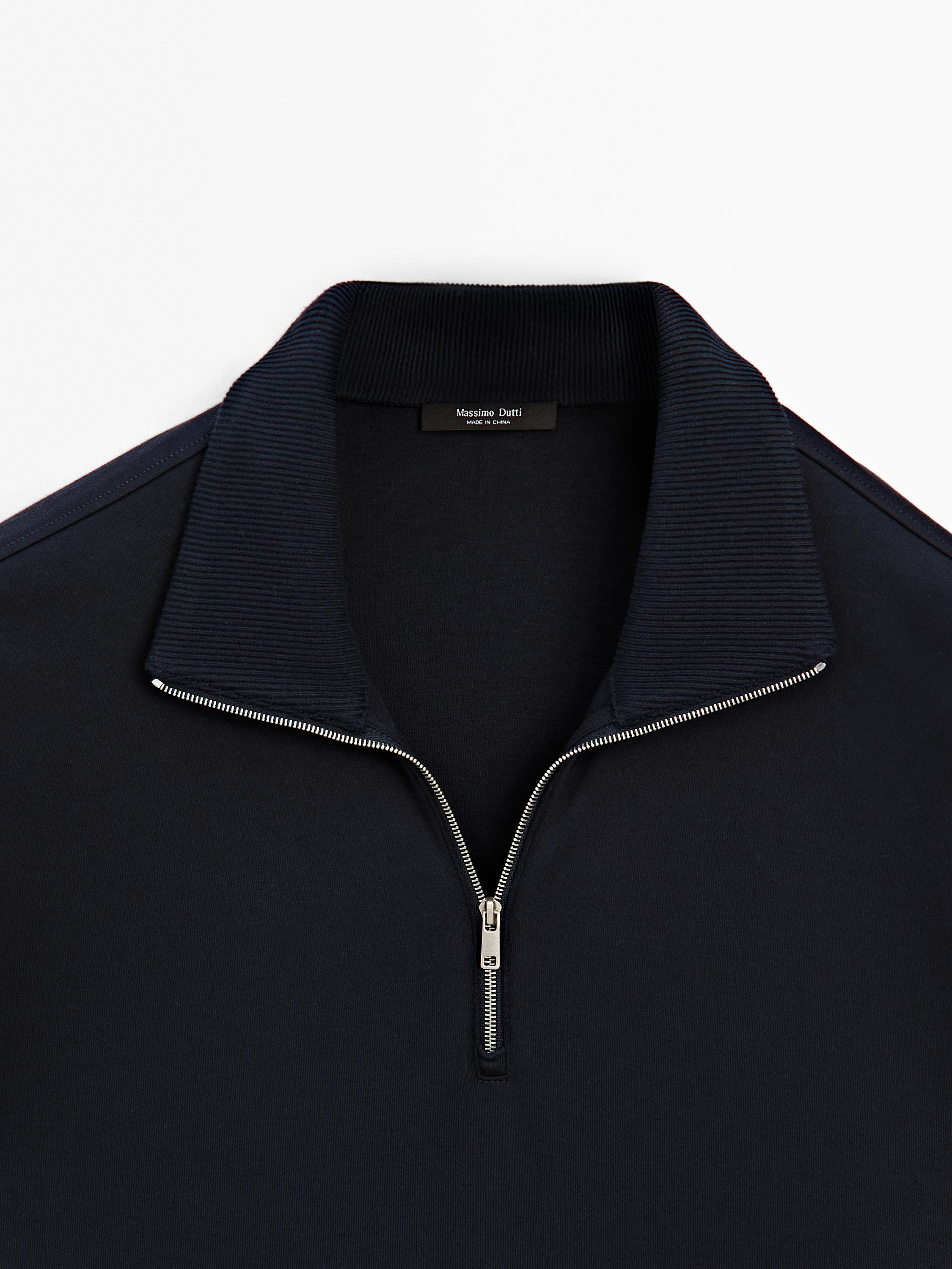 Polo cuello mock cremallera