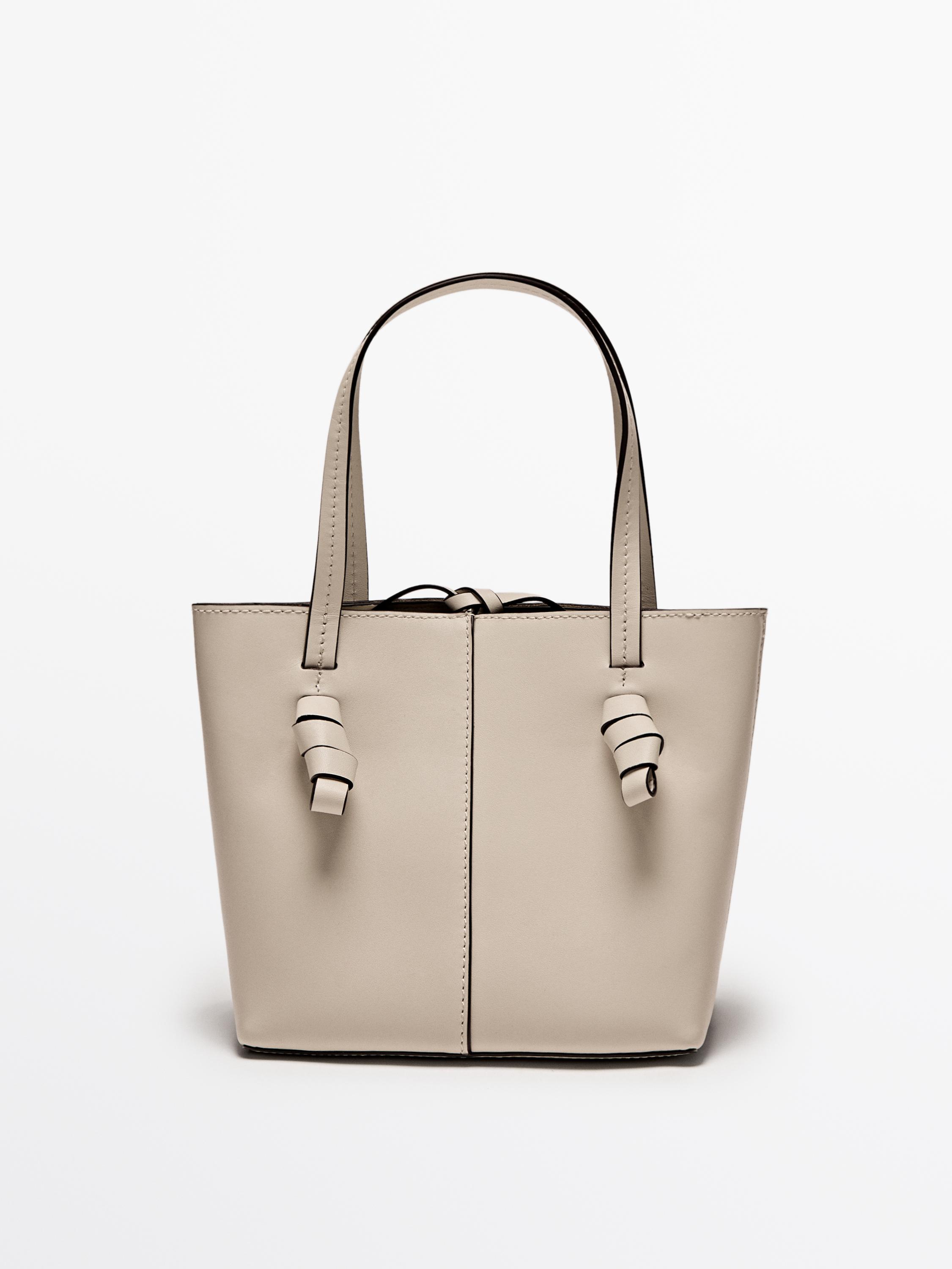 Nappa leather mini bucket bag