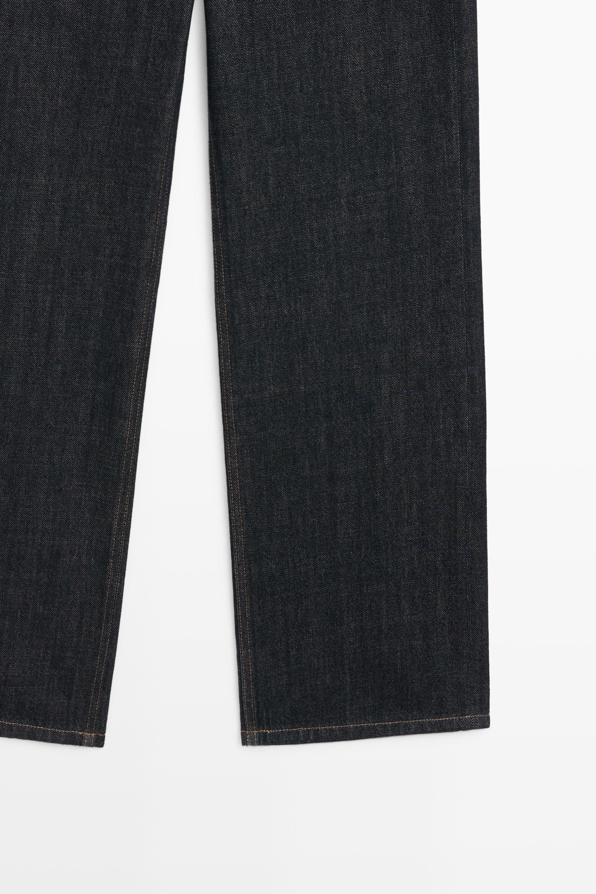Mid-waist wide-leg jeans — DARK BLUE