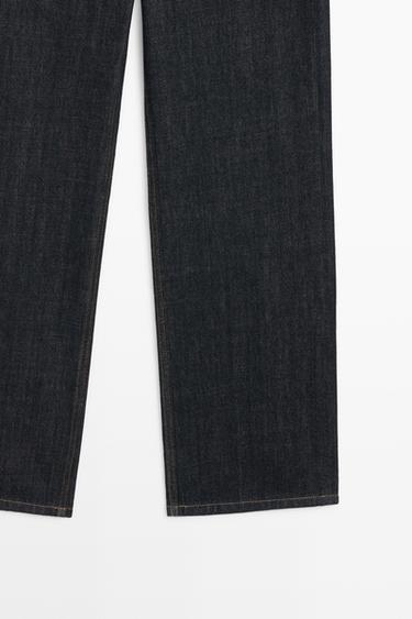 Wide-leg mid-waist jeans — DARK BLUE 7