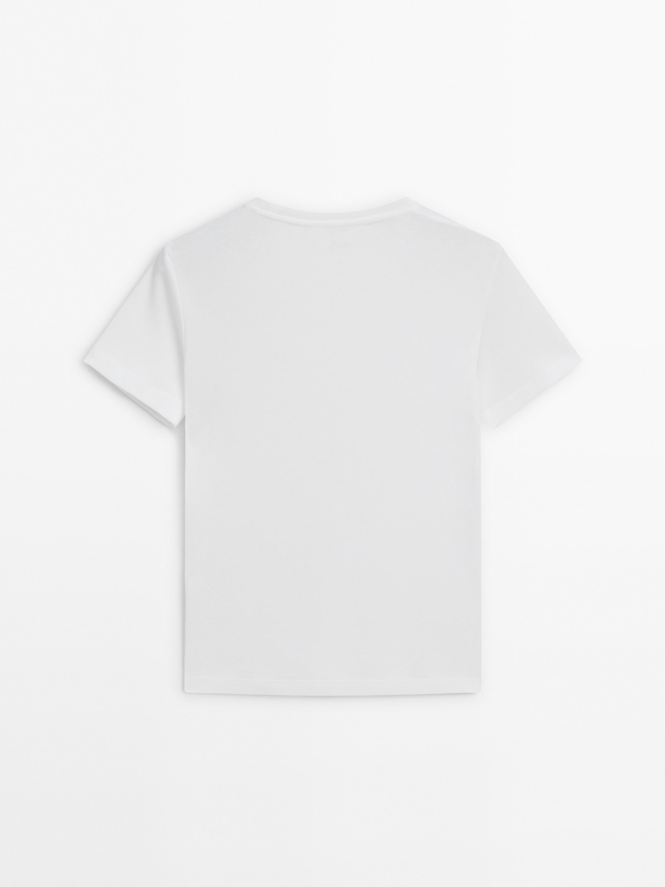 100% cotton ribbed short sleeve T-shirt