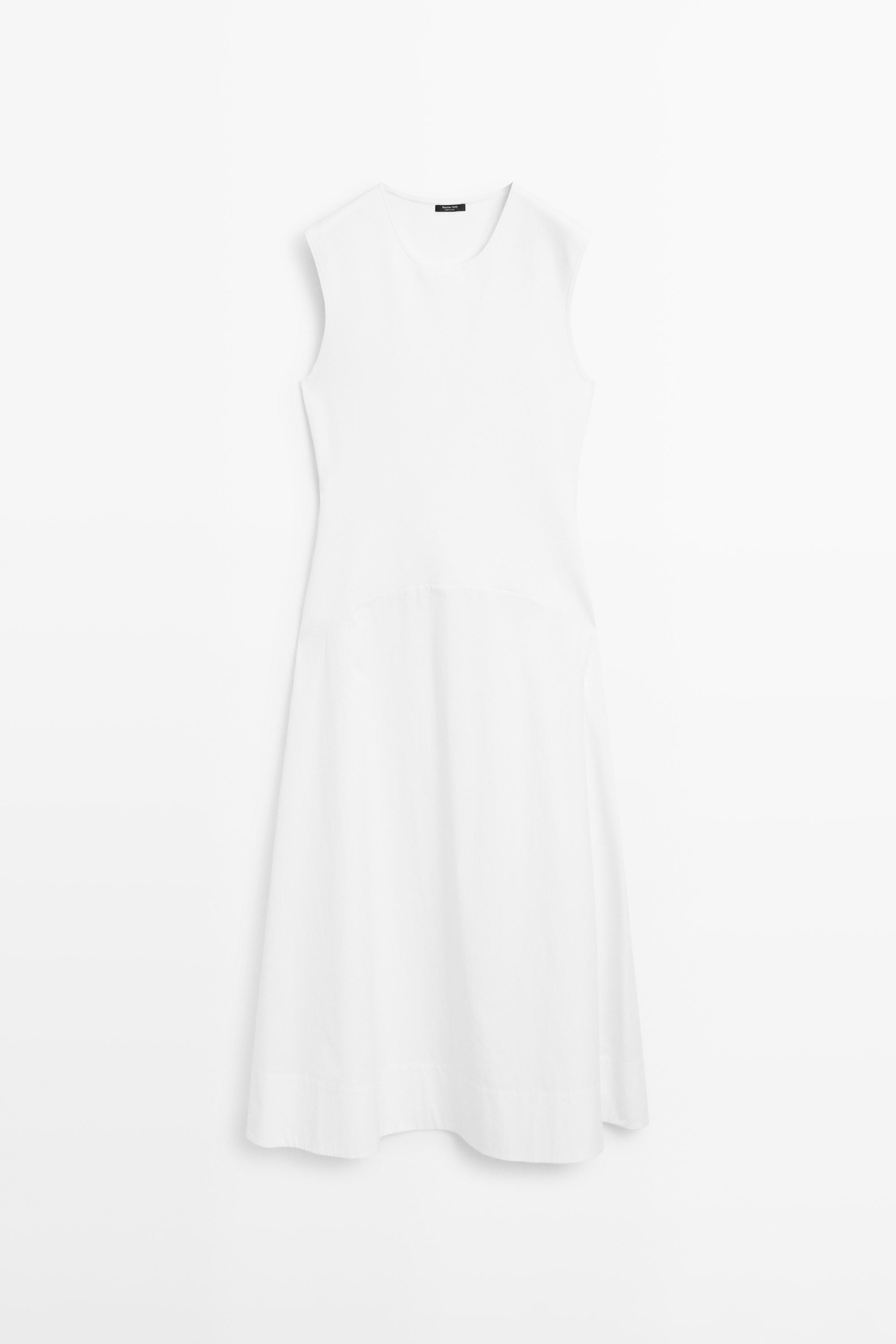 Vestido largo combinado sin mangas