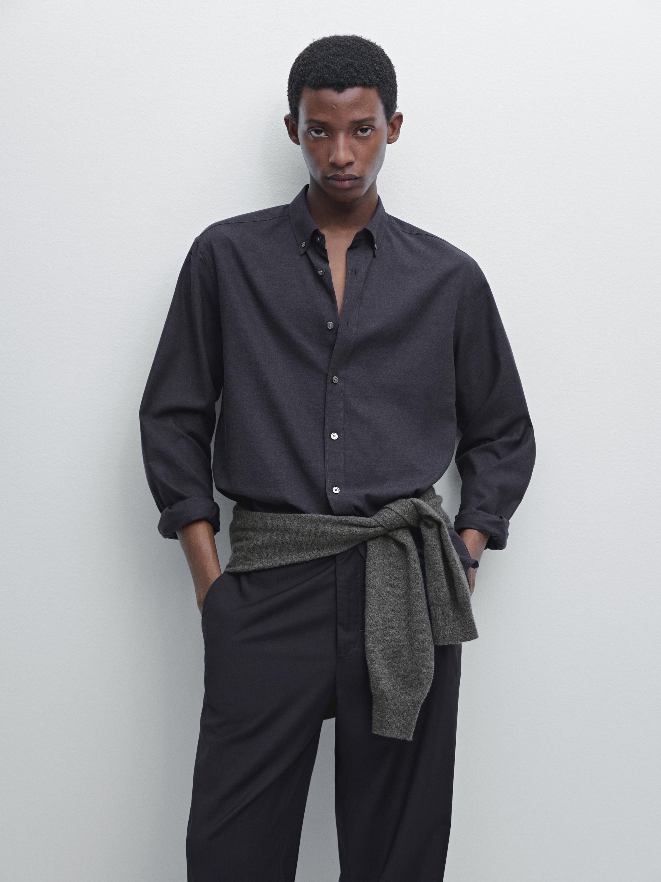 Soft regular fit melange shirt