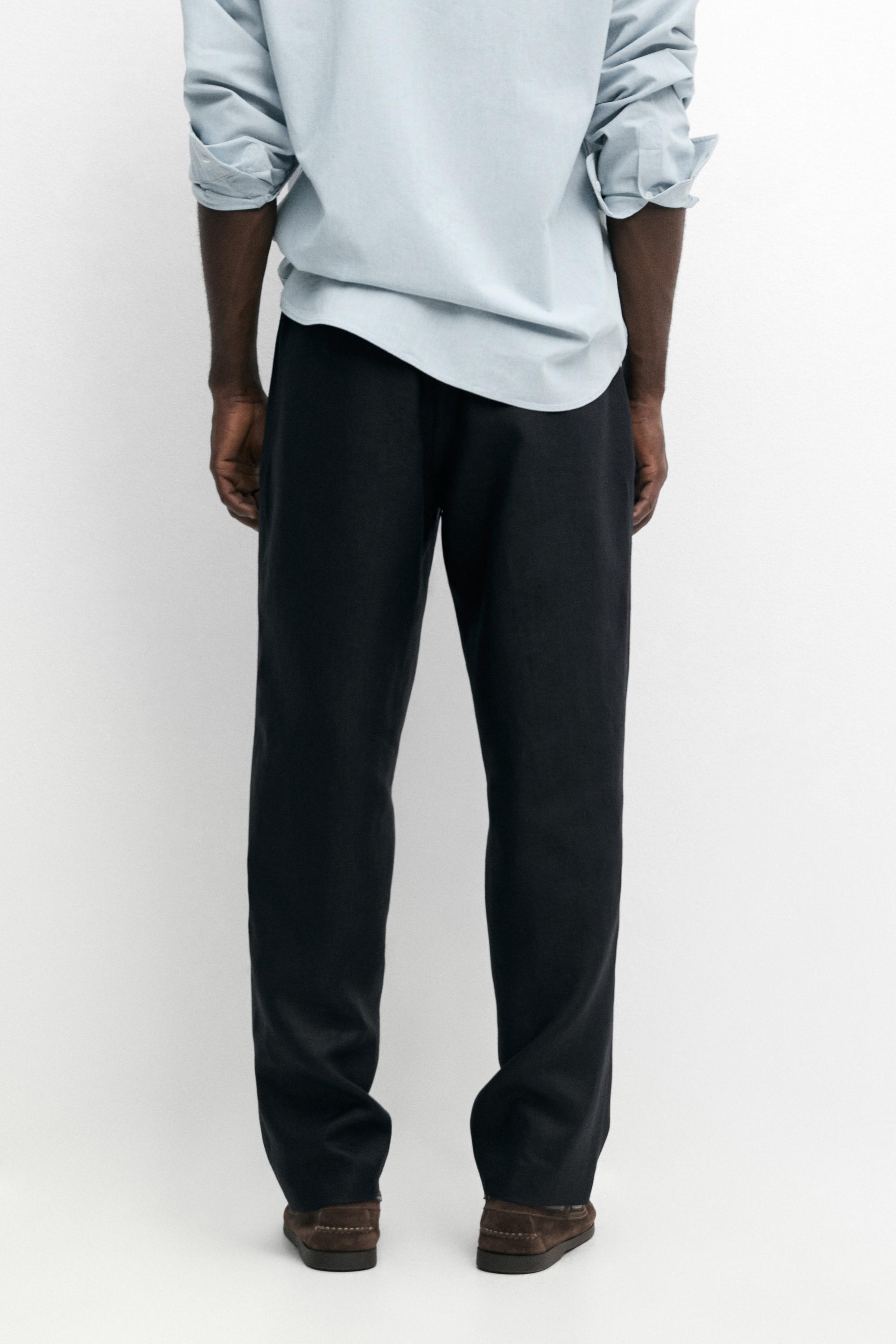 Men's Relaxed Fit Trousers - Massimo Dutti - US