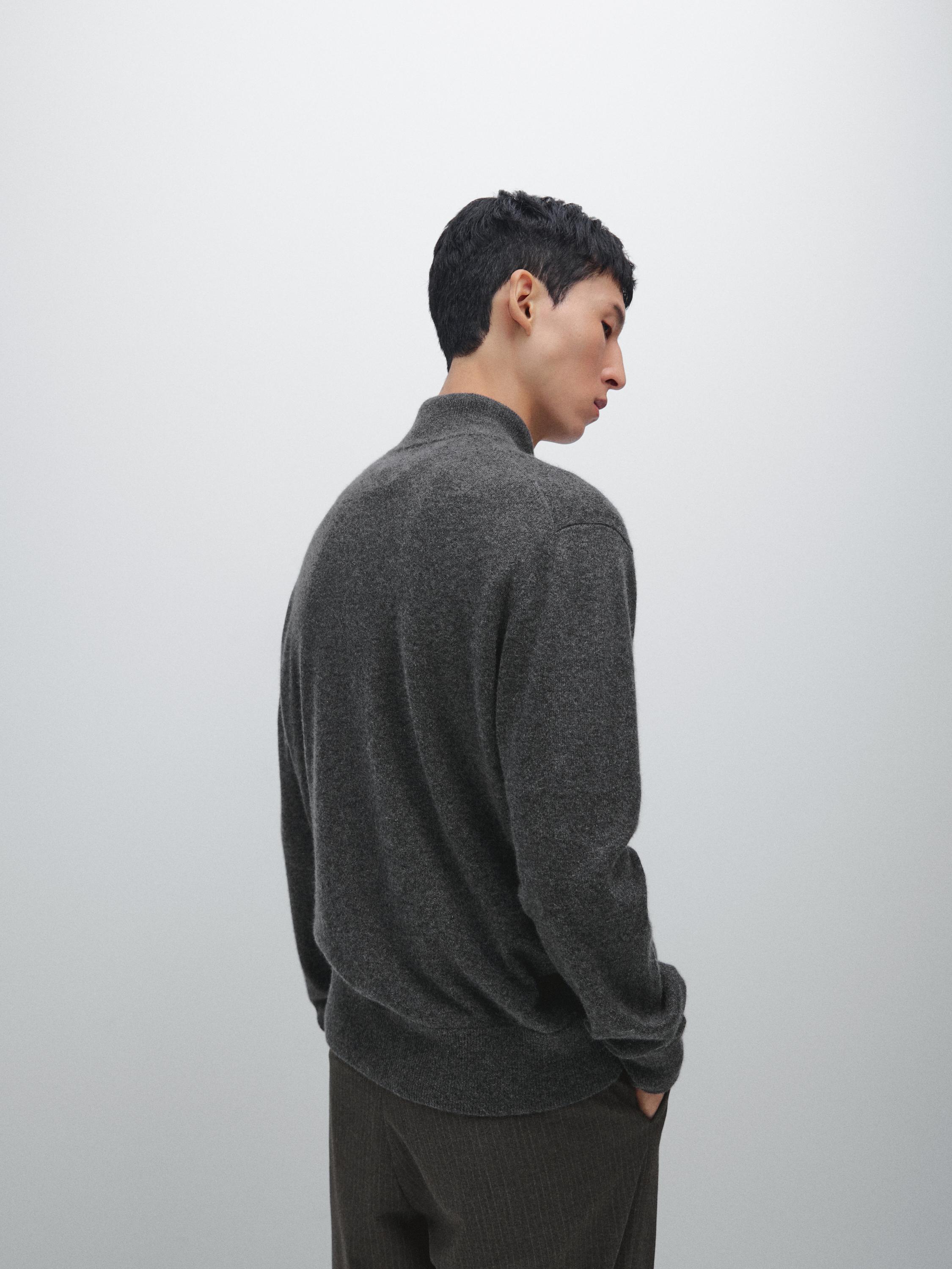 100% cashmere zip-up cardigan