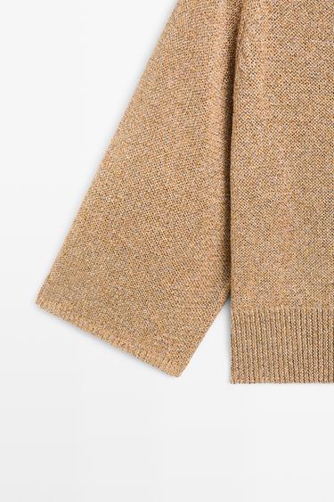 Cotton blend heathered knit sweater — Tobacco brown 7