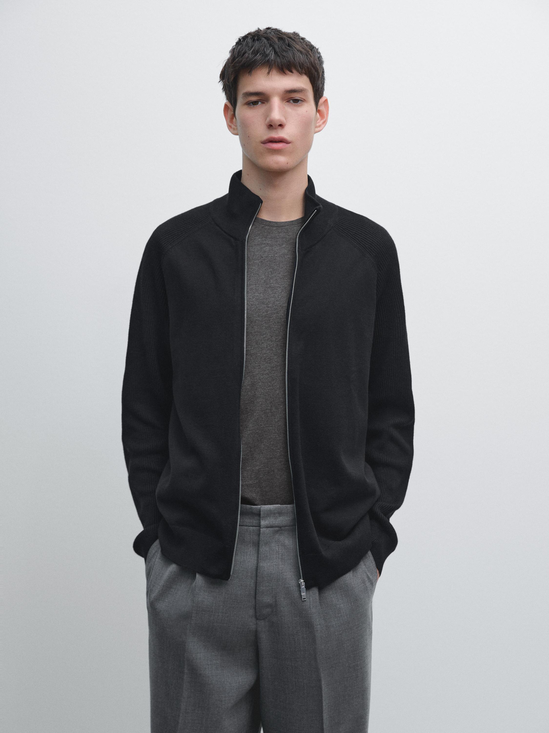 Кардиган из смесового хлопка с рукавами реглан