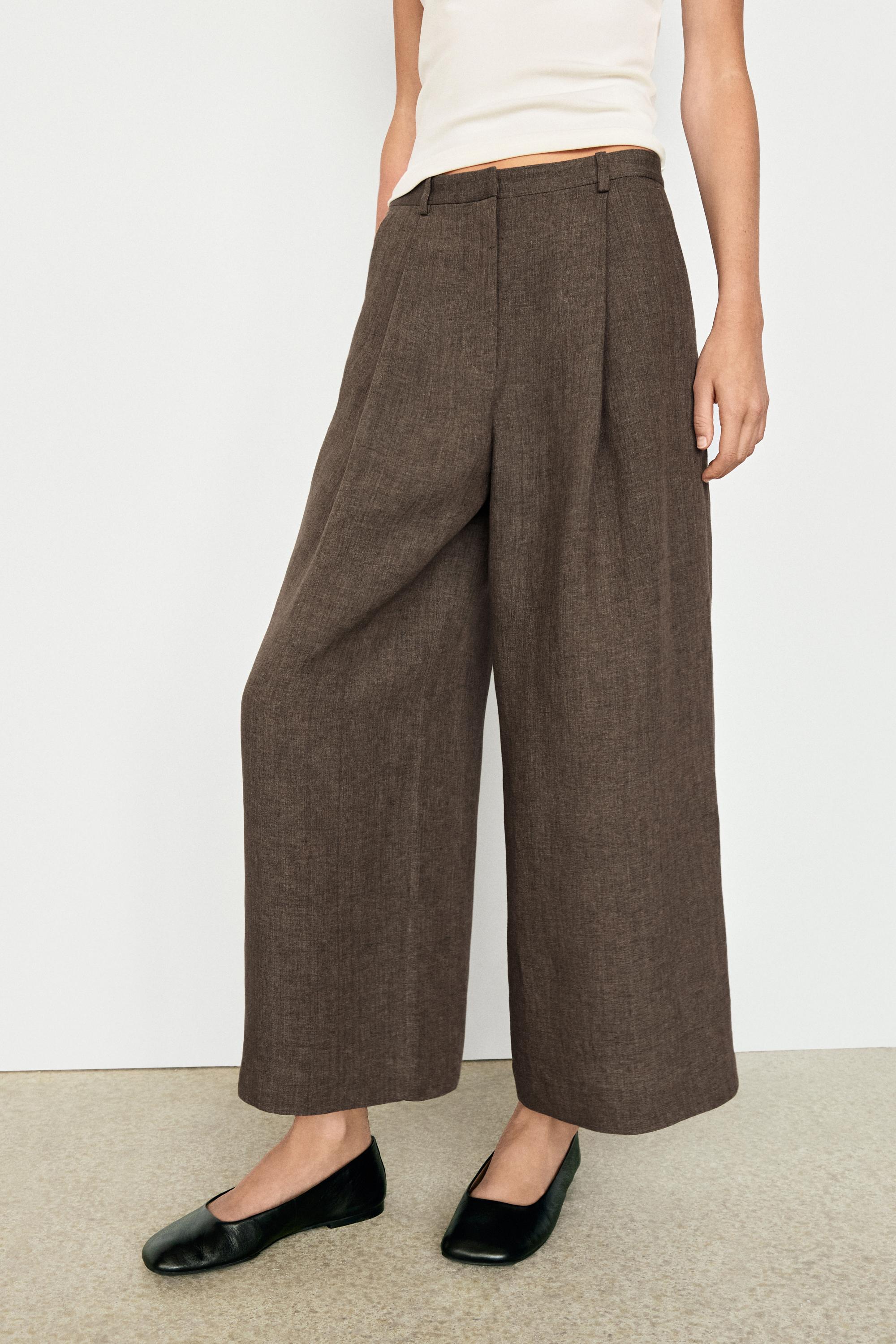 Linen melange darted trousers — CAREY