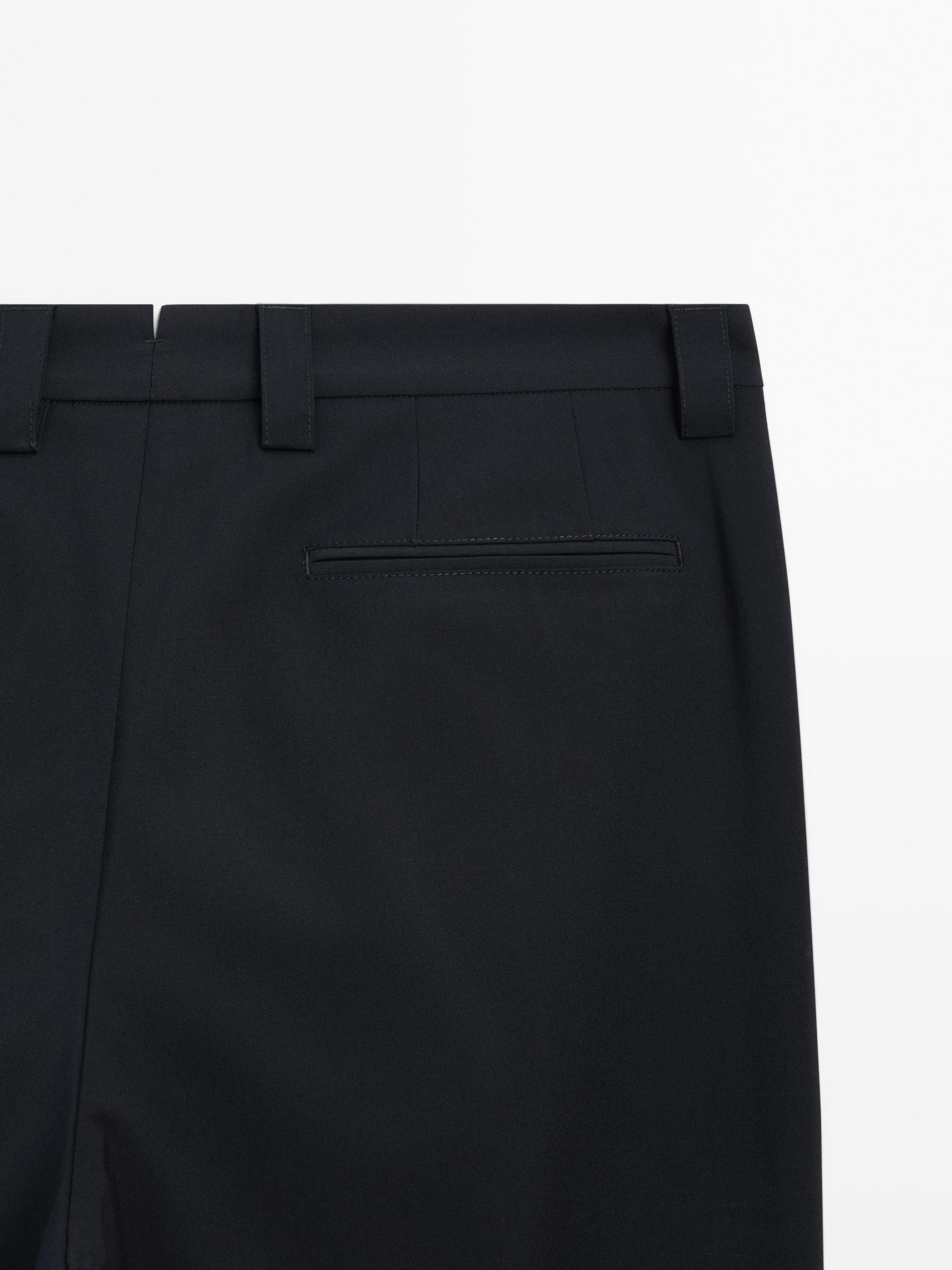 Wool blend darted trousers