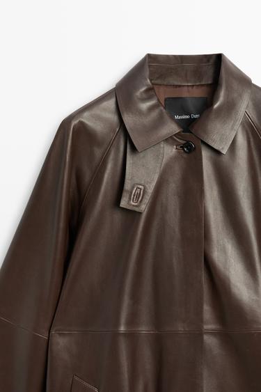 Long Nappa leather trench coat — Chocolate 4