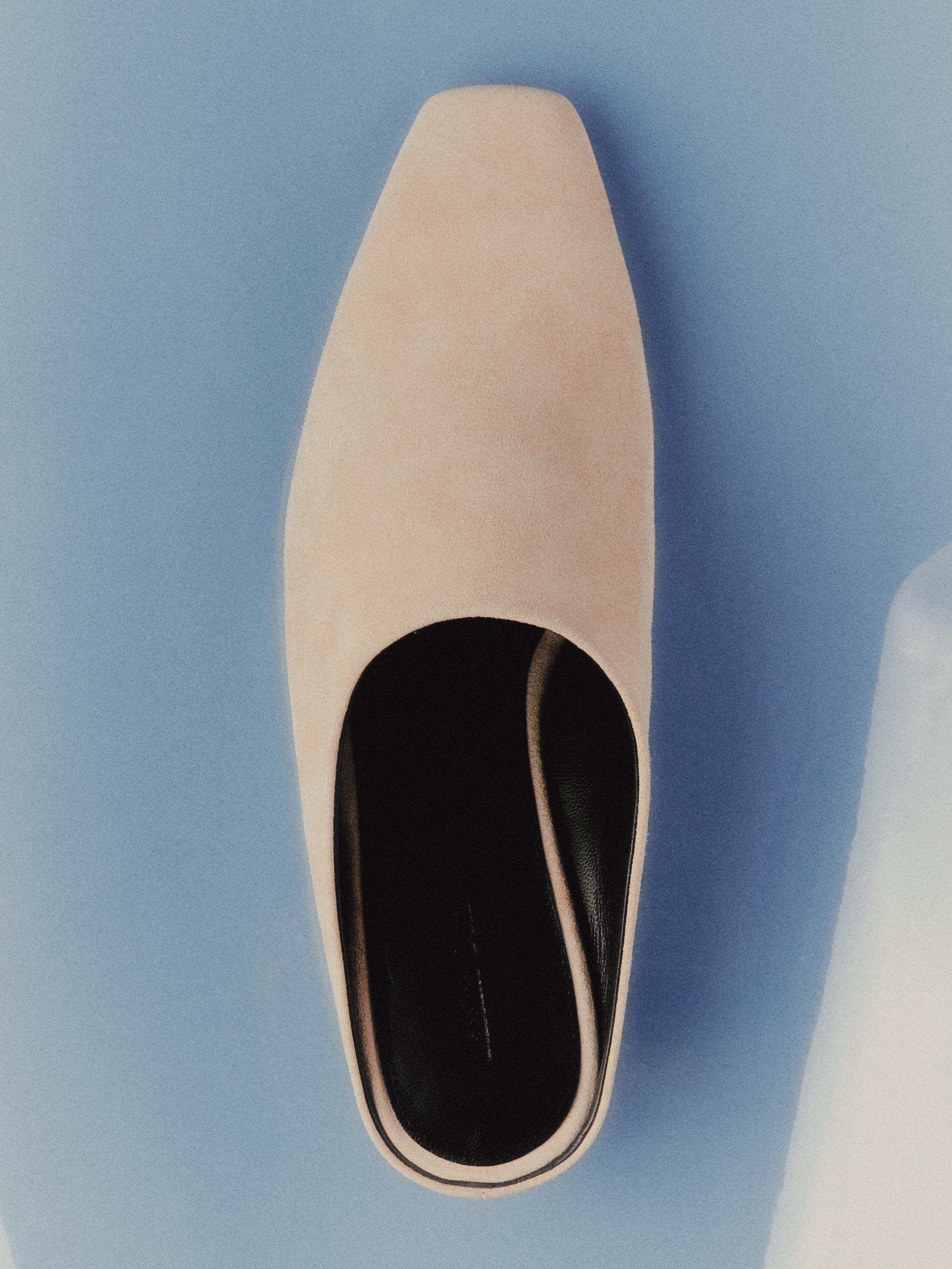 Wedge heel mules — BEIGE