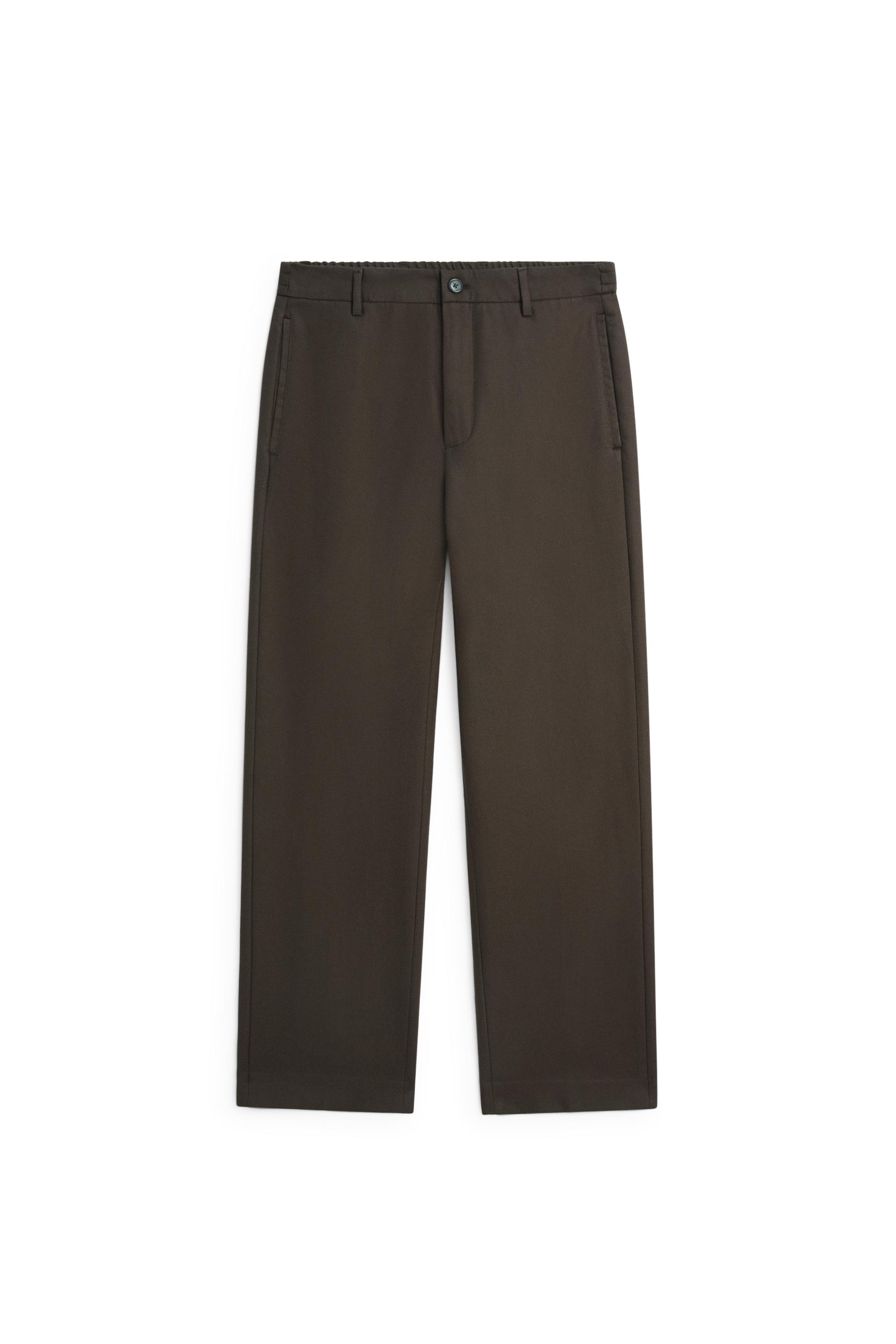 100% cotton pants with elasticated waistband — BROWN