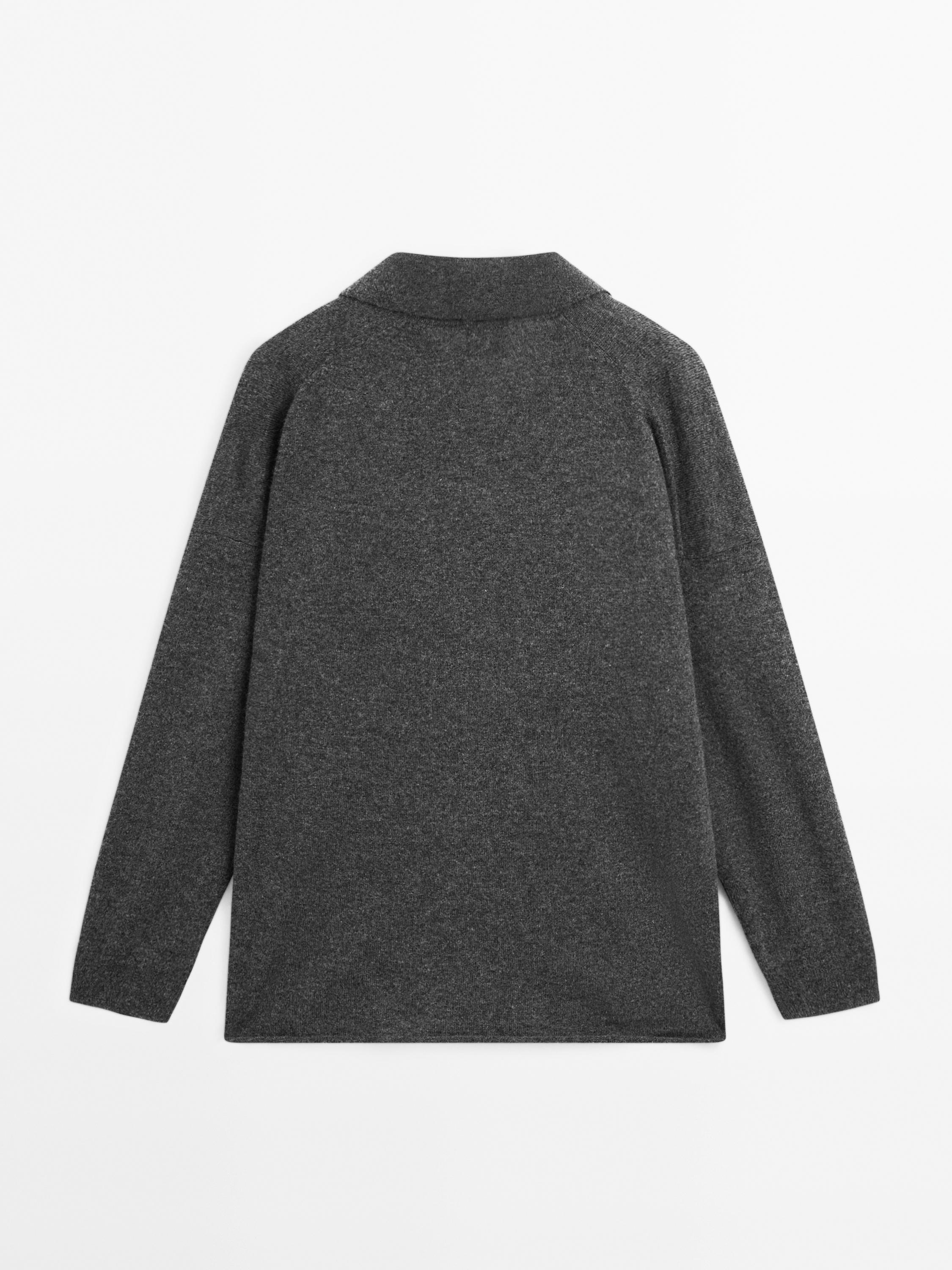 100% cashmere oversize knit sweater — MEDIUM GREY