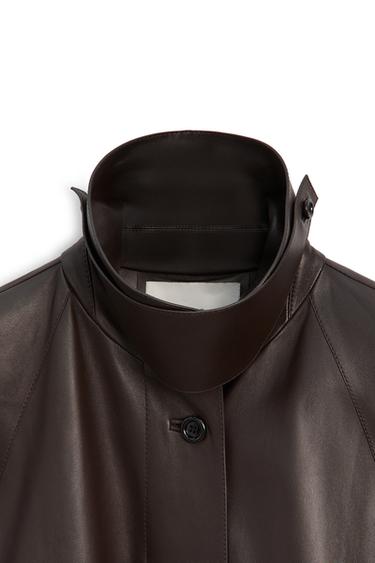 Long nappa leather trench coat with belt - LIMITED EDITION — Chocolate 9