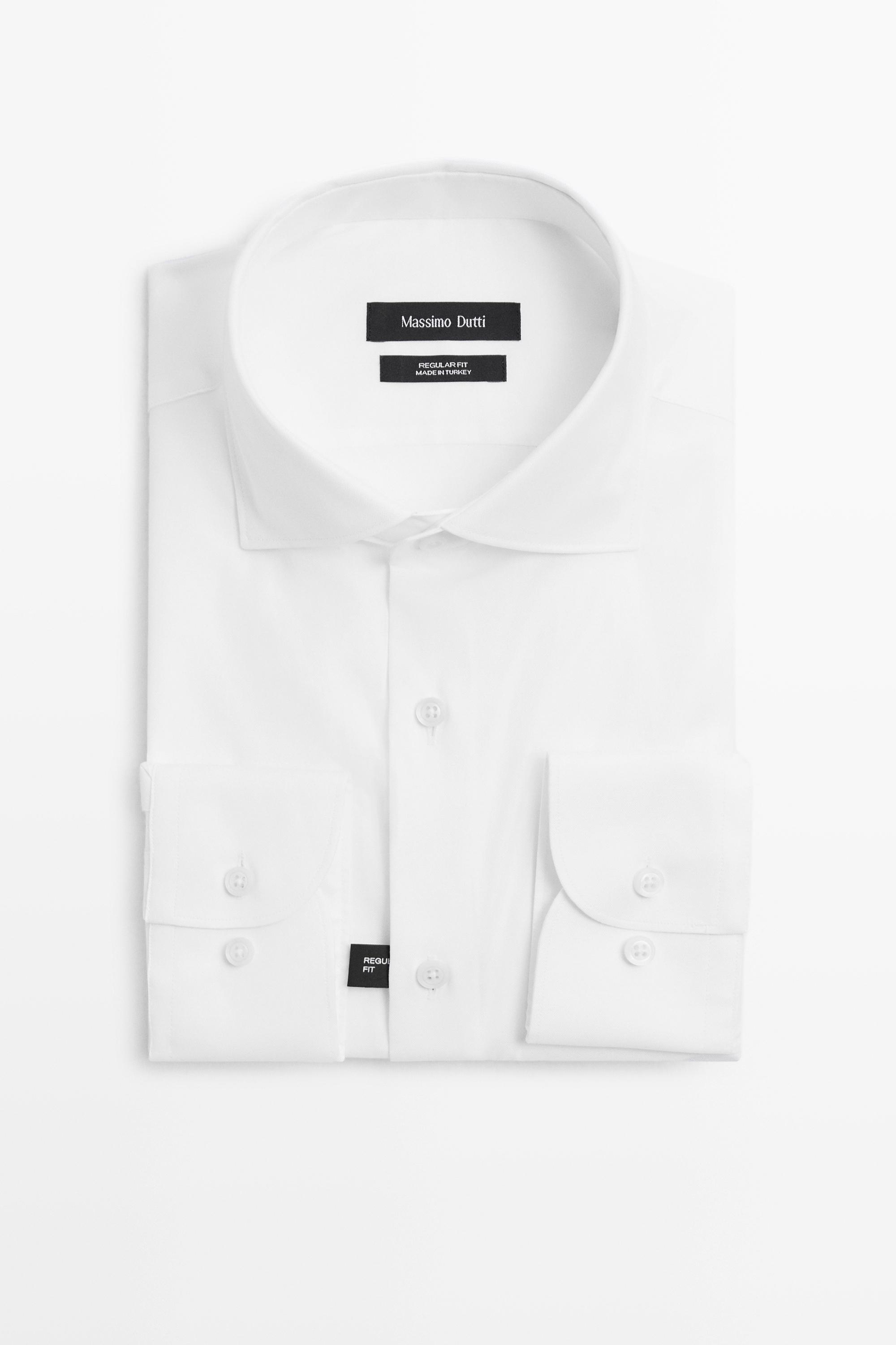 Regular fit 100% cotton shirt — WHITE