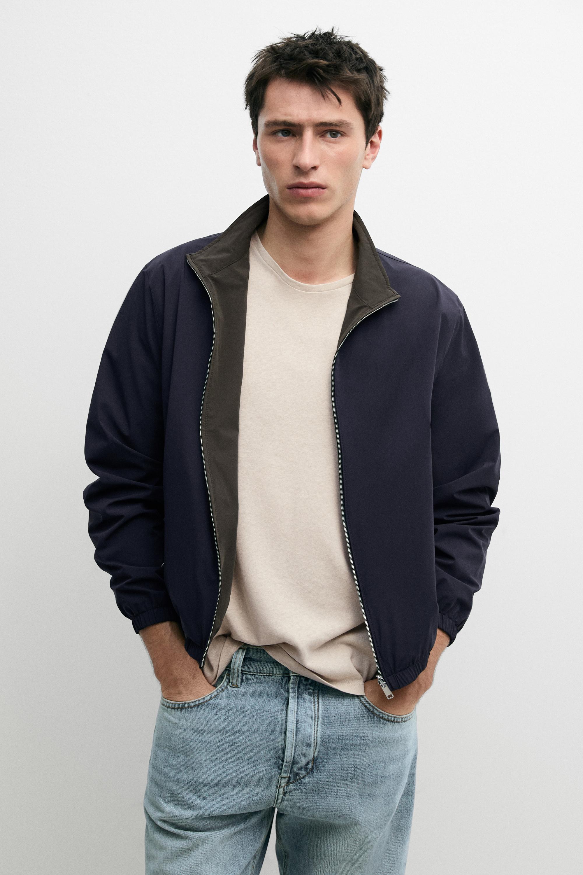 Short reversible jacket — NAVY BLUE