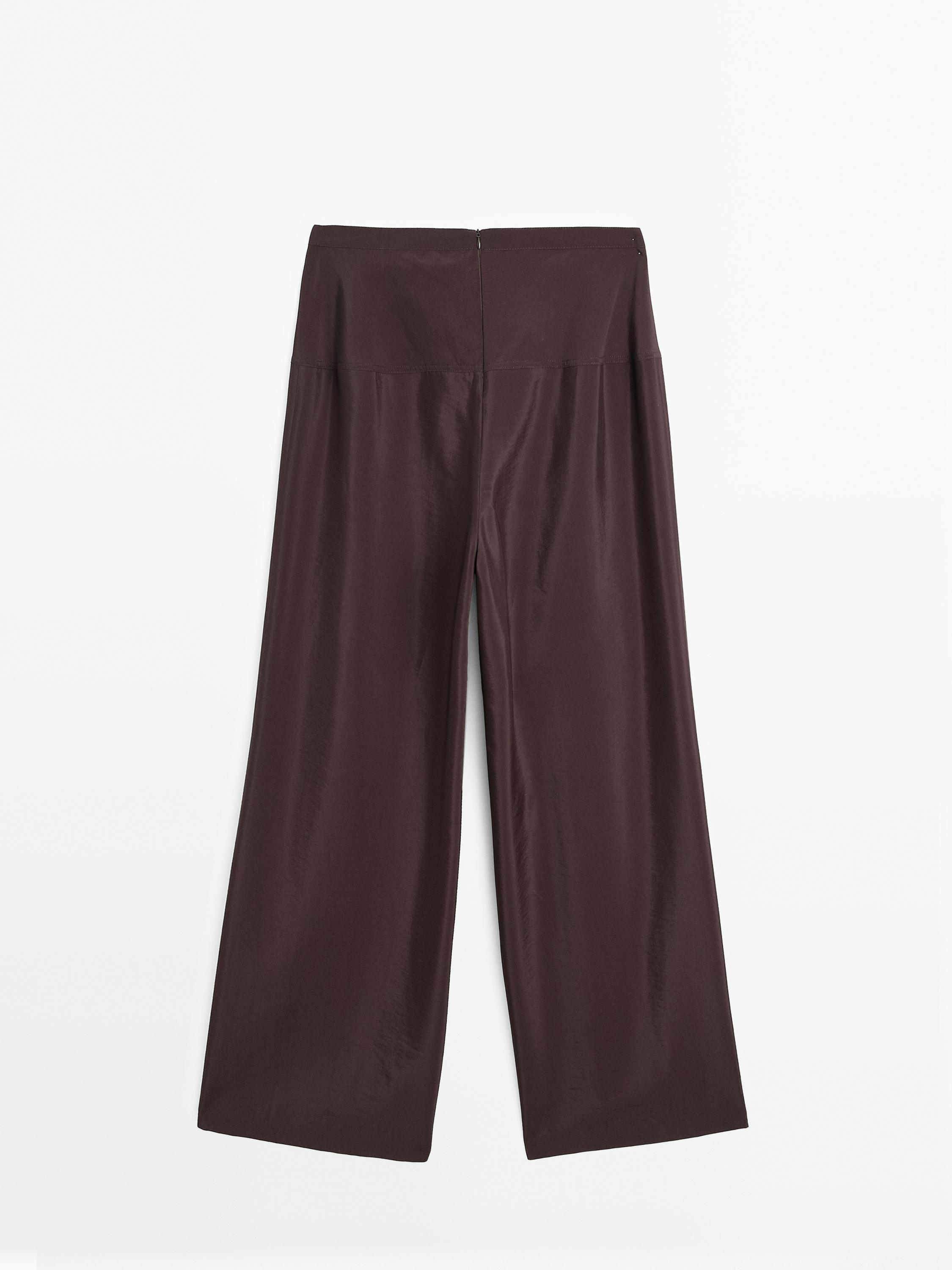 Flowing satin corset belt trousers - Limited Edition