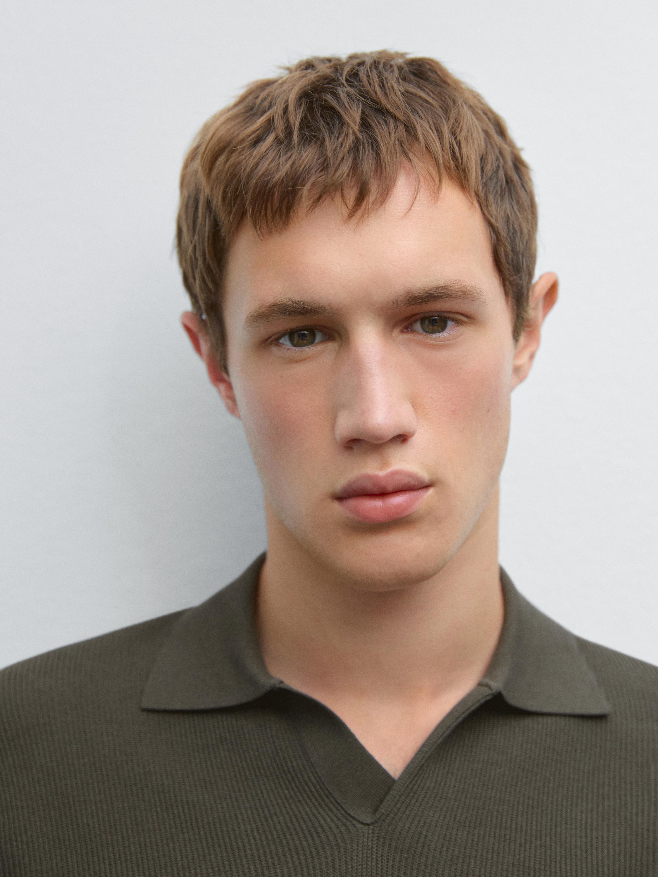 Mercerised cotton short sleeve polo shirt
