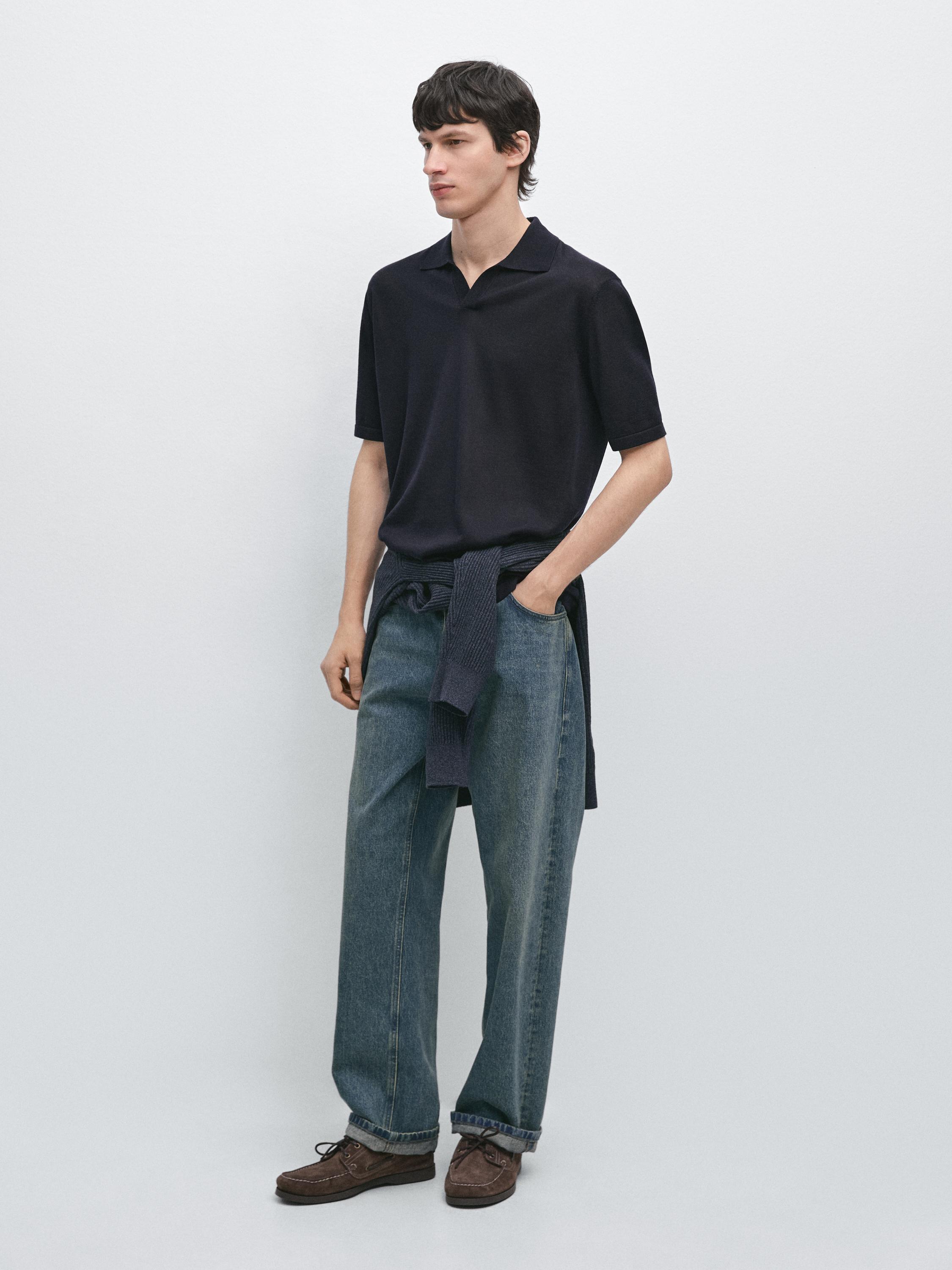 Polo punto cuello pico