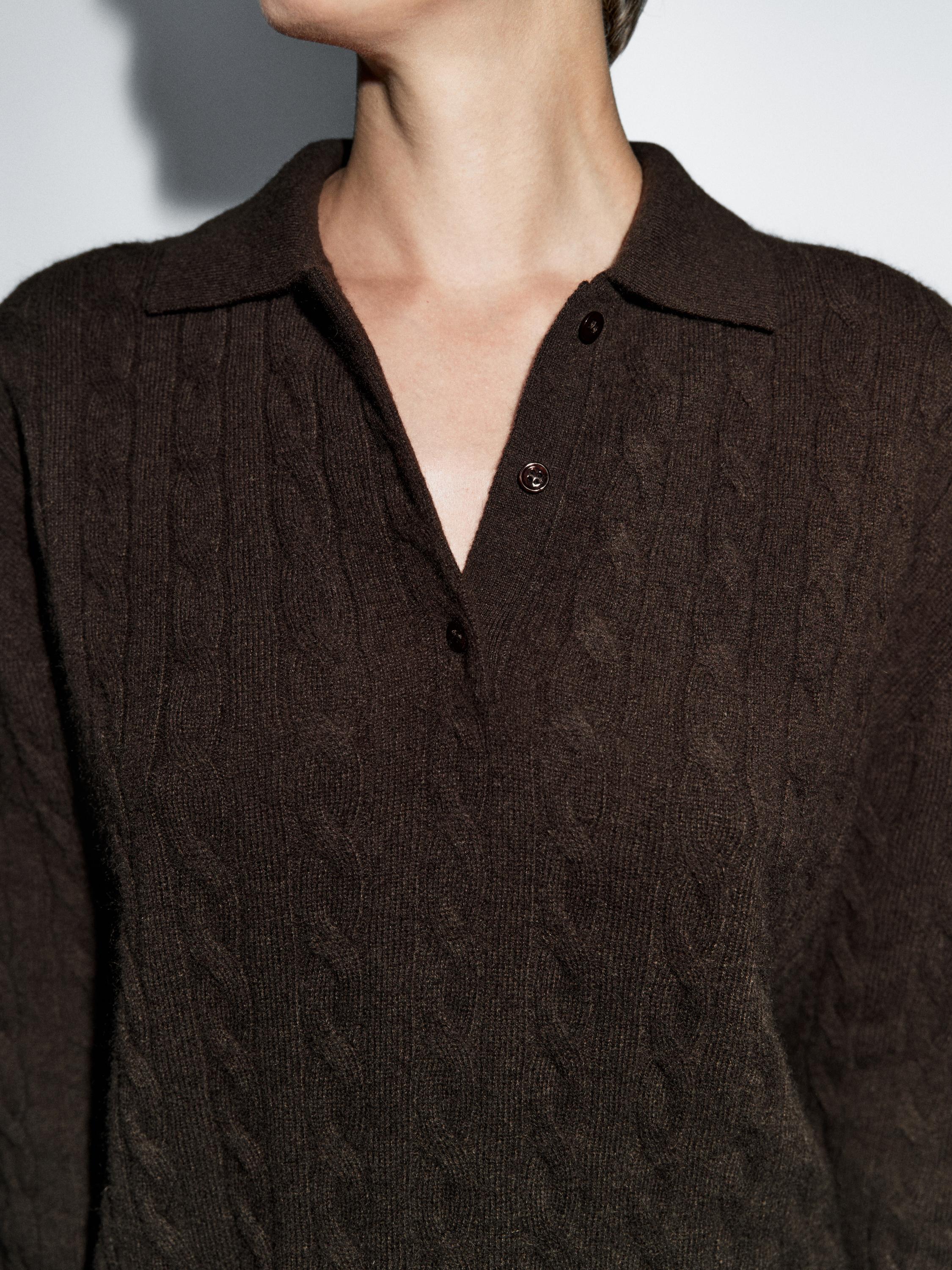 Jersey cuello polo 100% cashmere