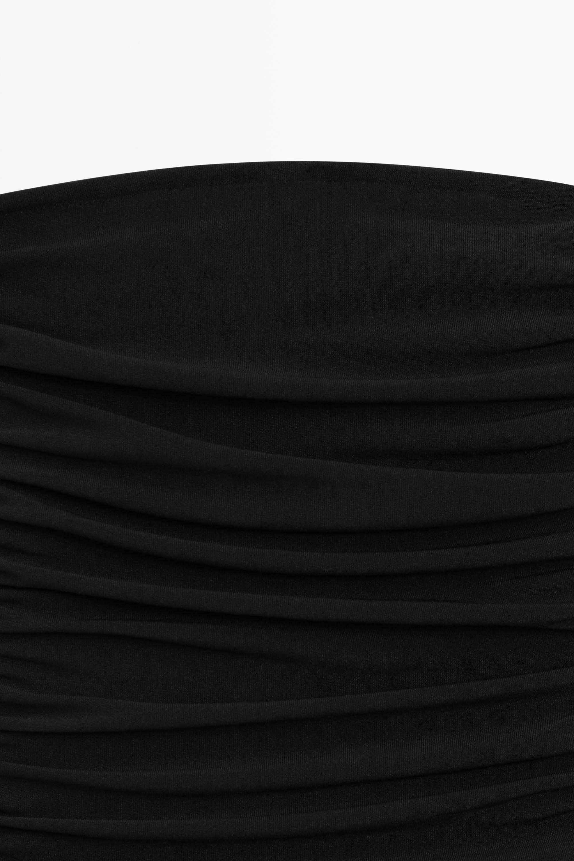 Strapless balloon midi dress — BLACK