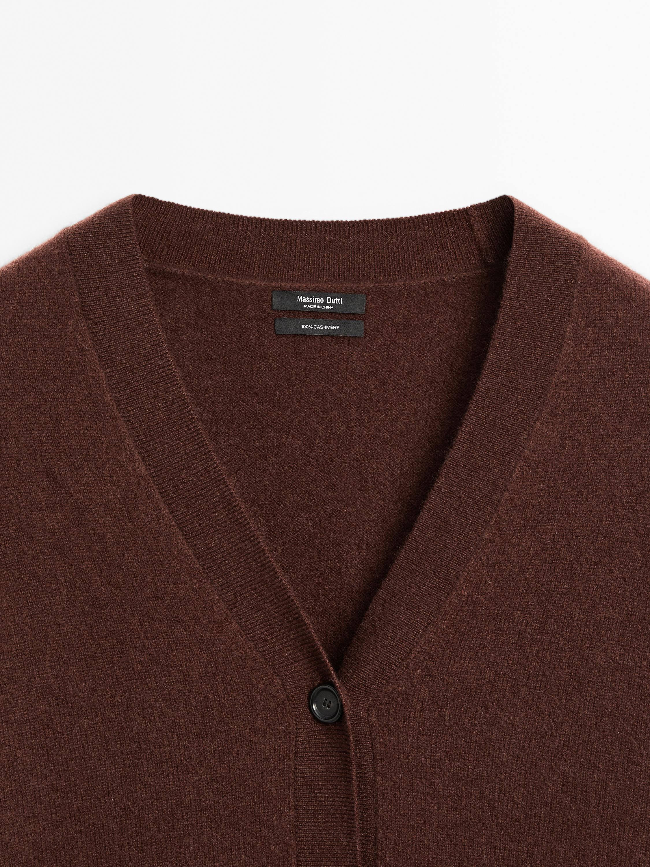 100% cashmere V-neck oversize cardigan