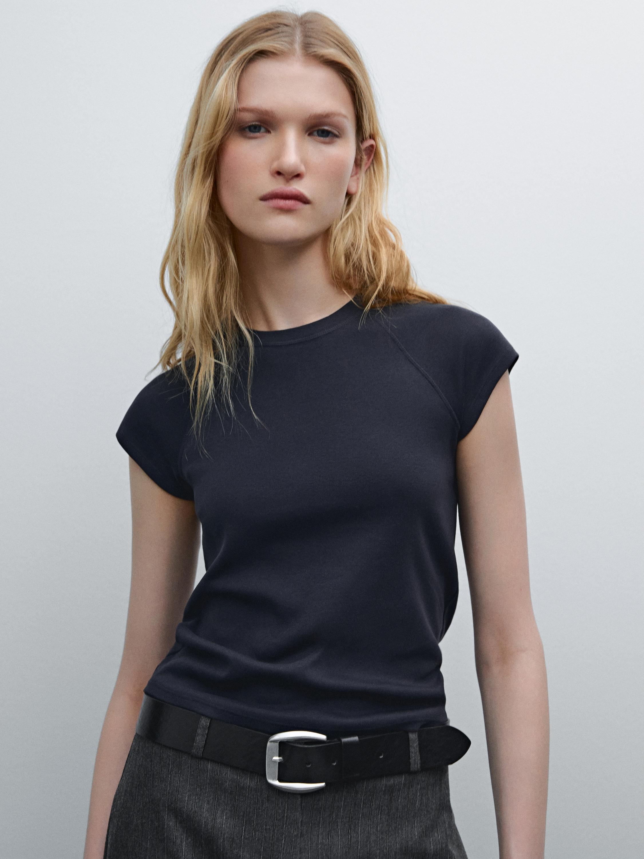 Camiseta manga ranglán algodón