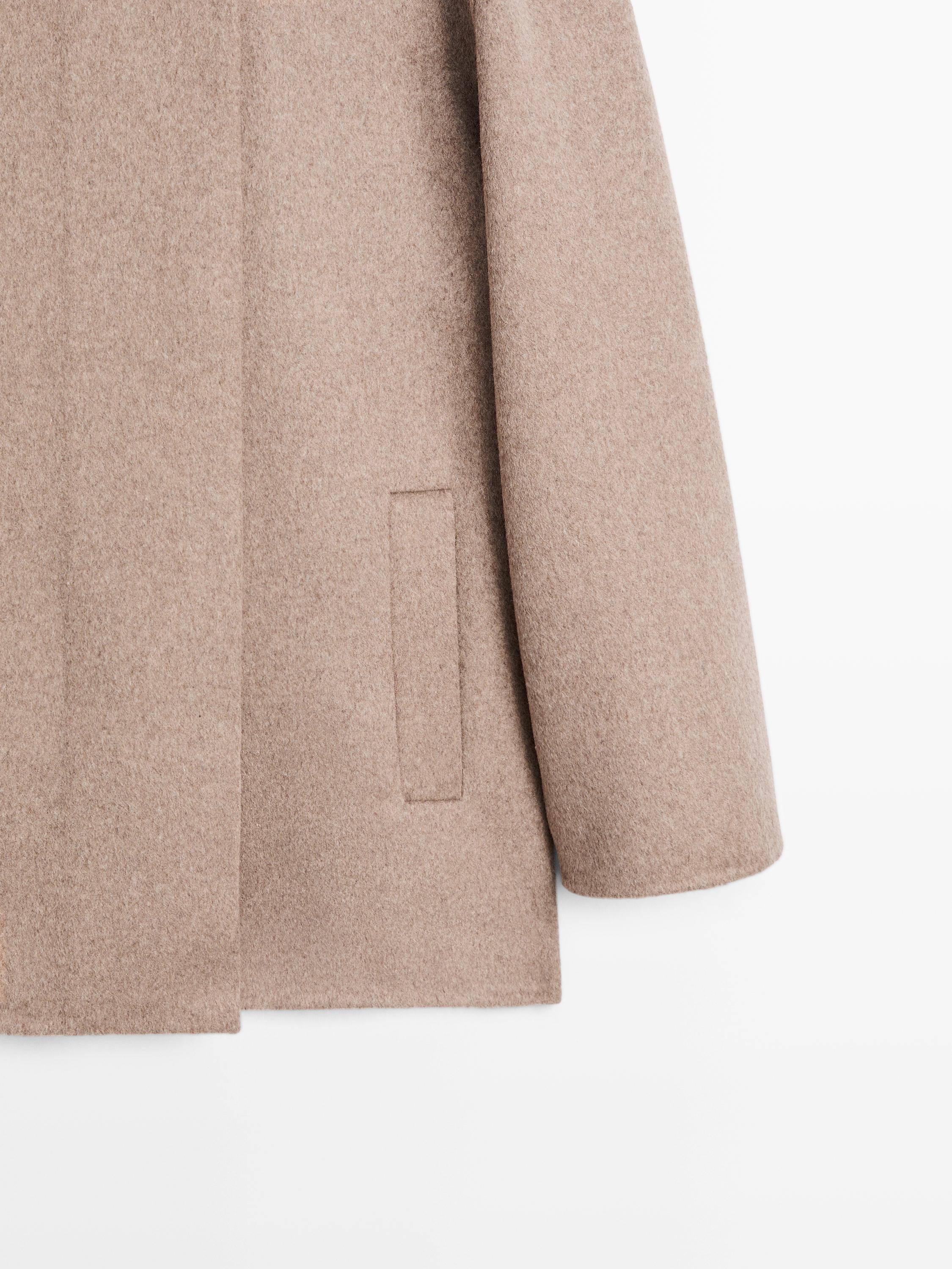 Wool blend high neck coat