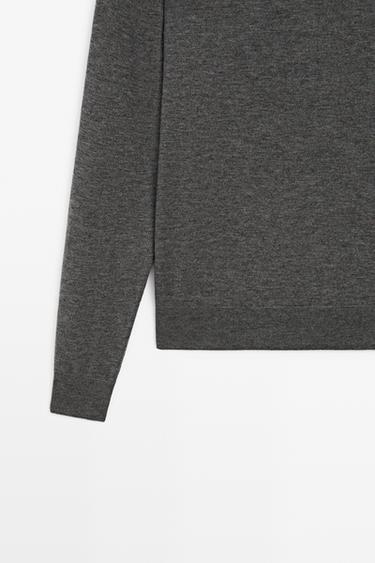 Fine knit round neck sweater — DARK GREY 7