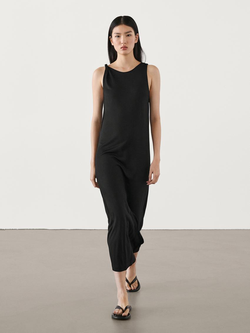 Strappy Slim-Fit Straight Midi Dresses