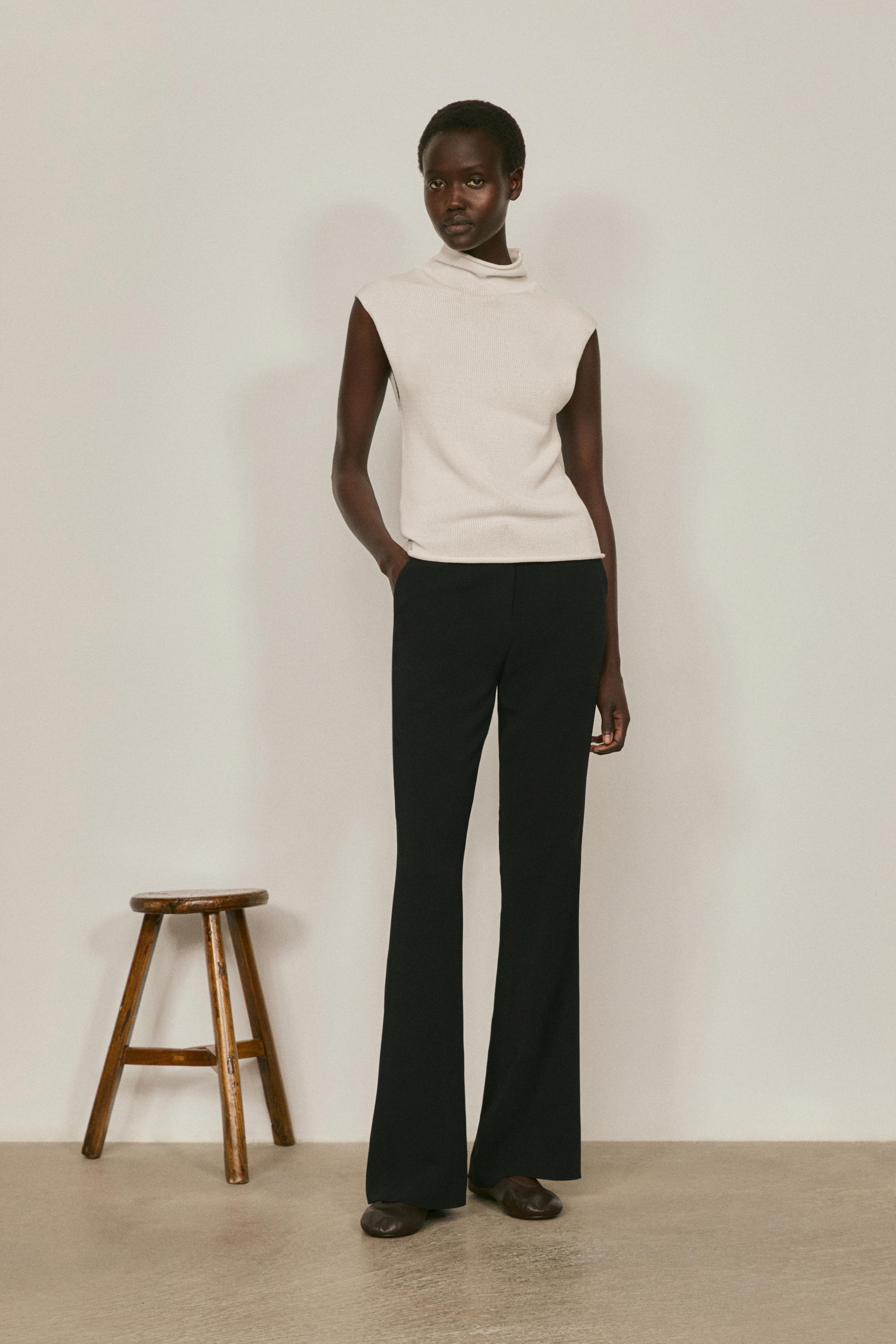Satin flare fit trousers - LIMITED EDITION — BLACK