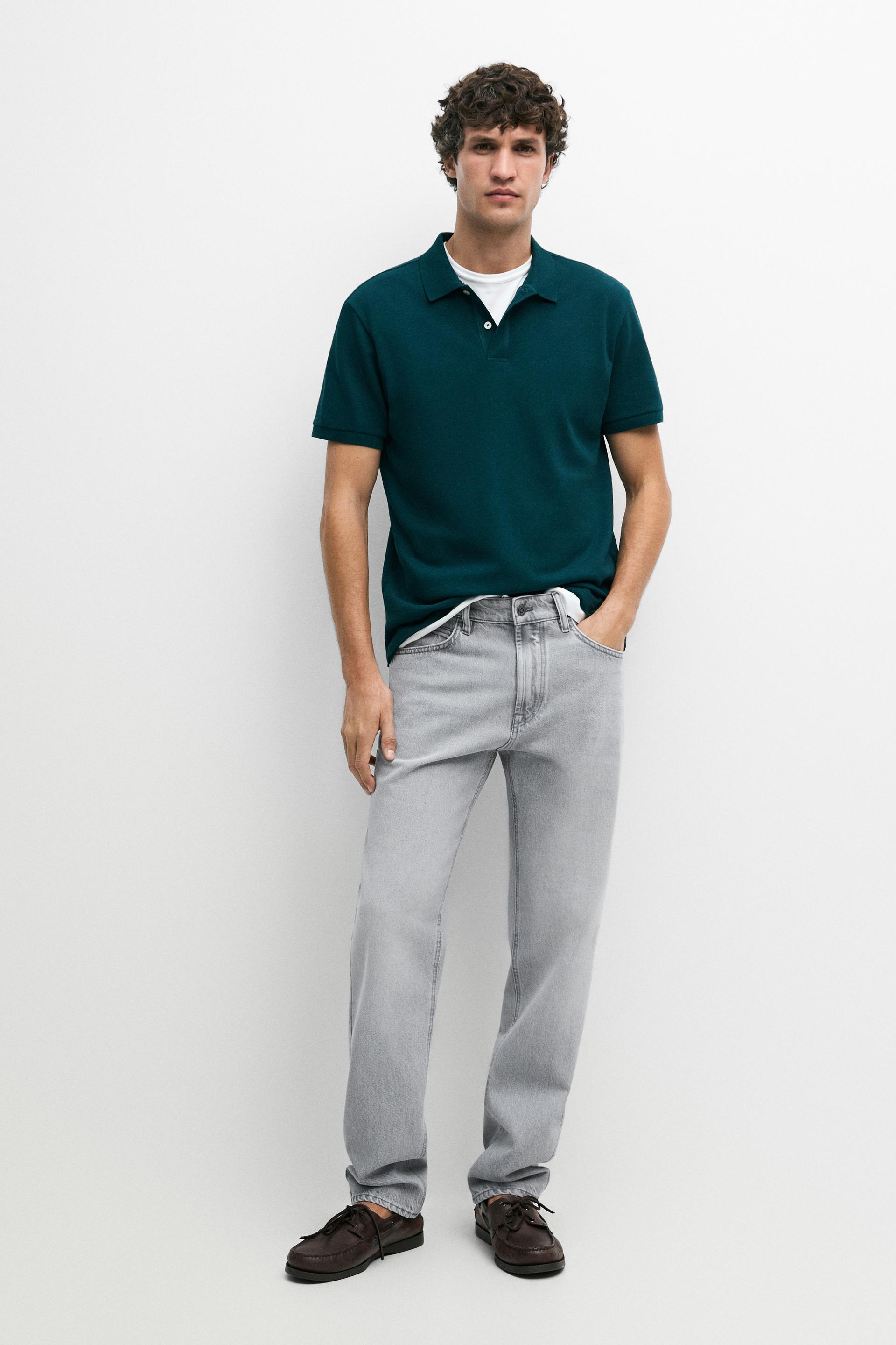Polo In Piqué Con Microstruttura In Cotone - Verde - S - Massimo Dutti - Maschile