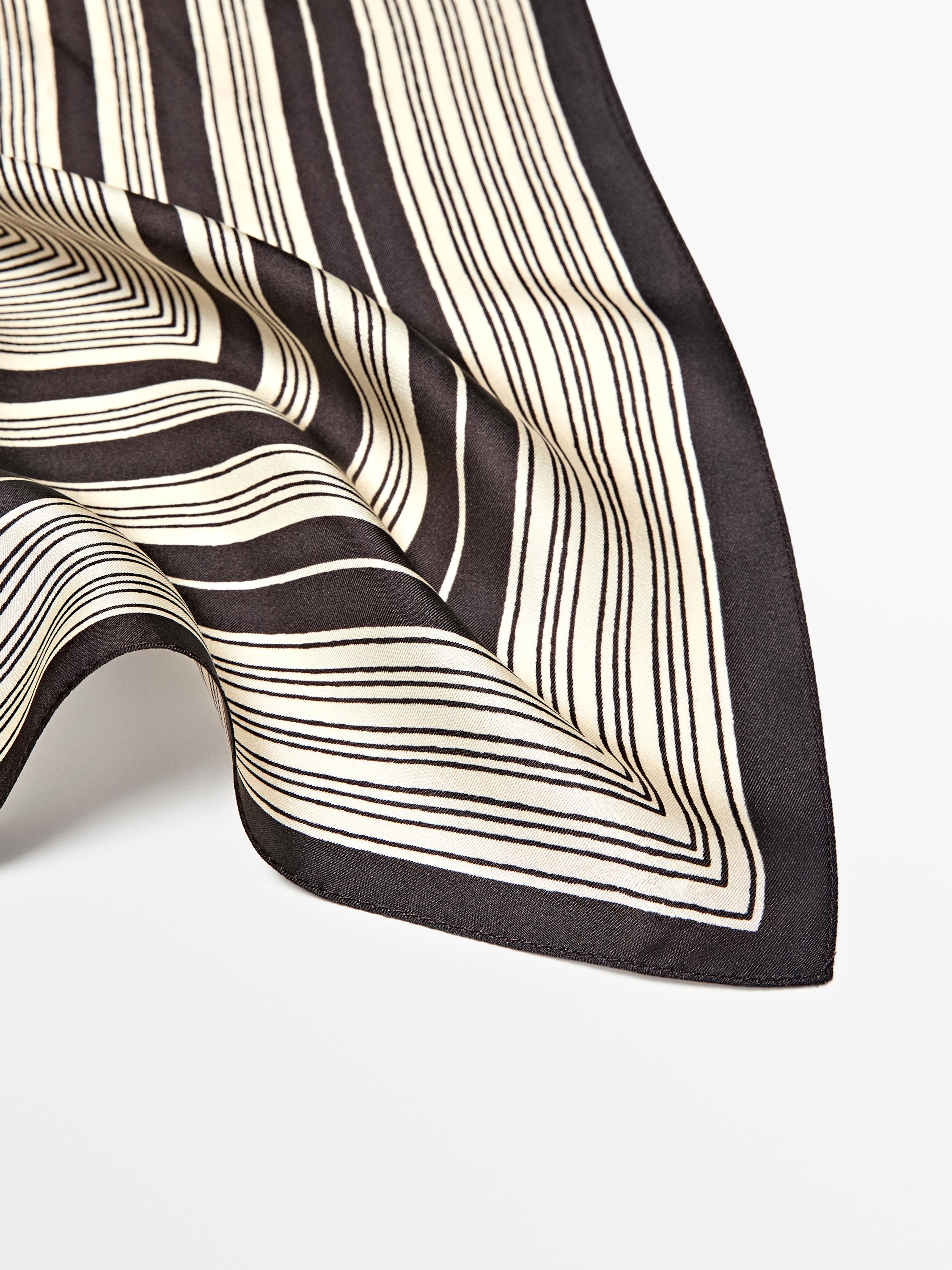 Шарф из 100% шелка в полоску