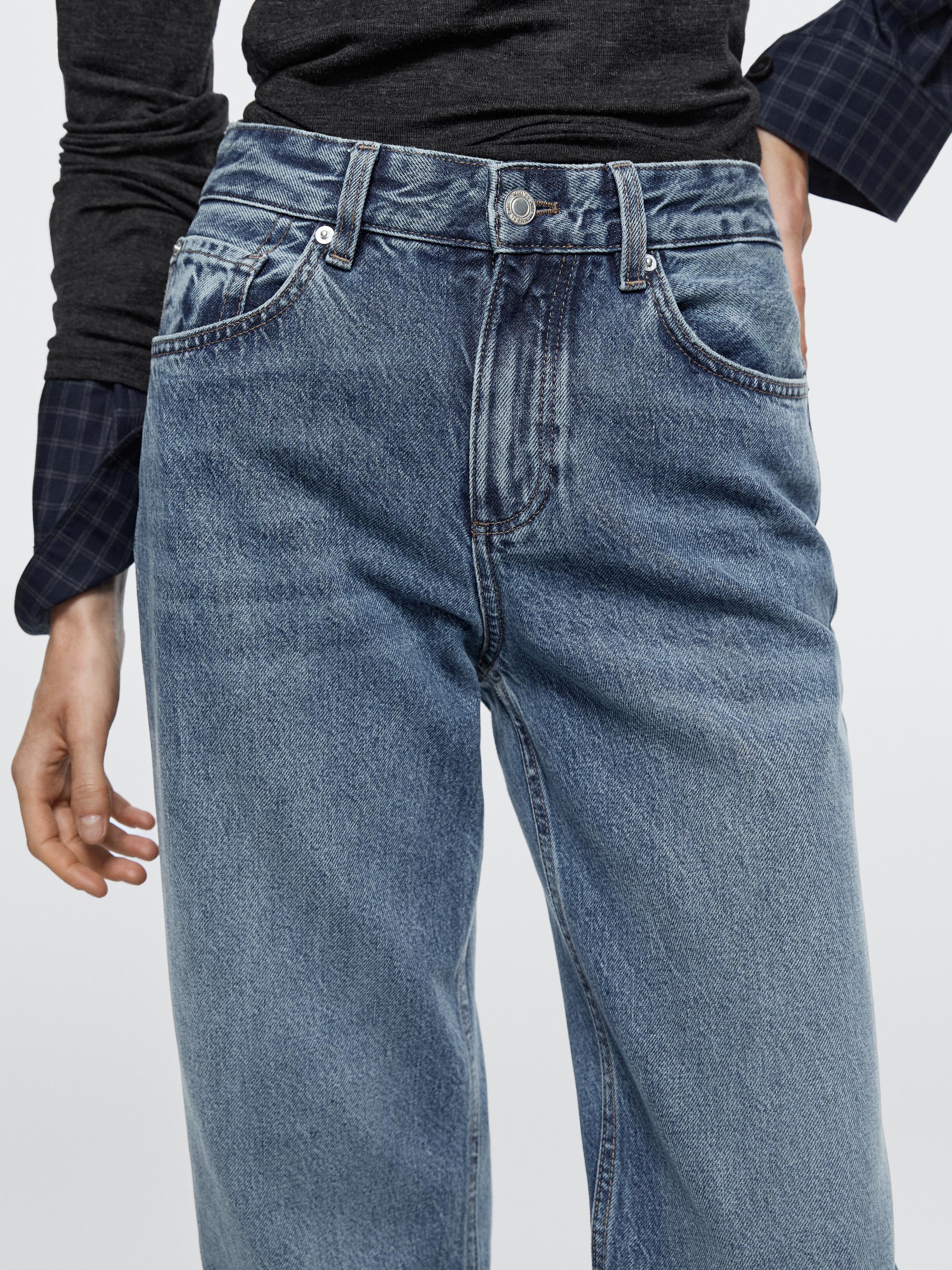 Mid-rise straight-leg jeans — MEDIUM BLUE