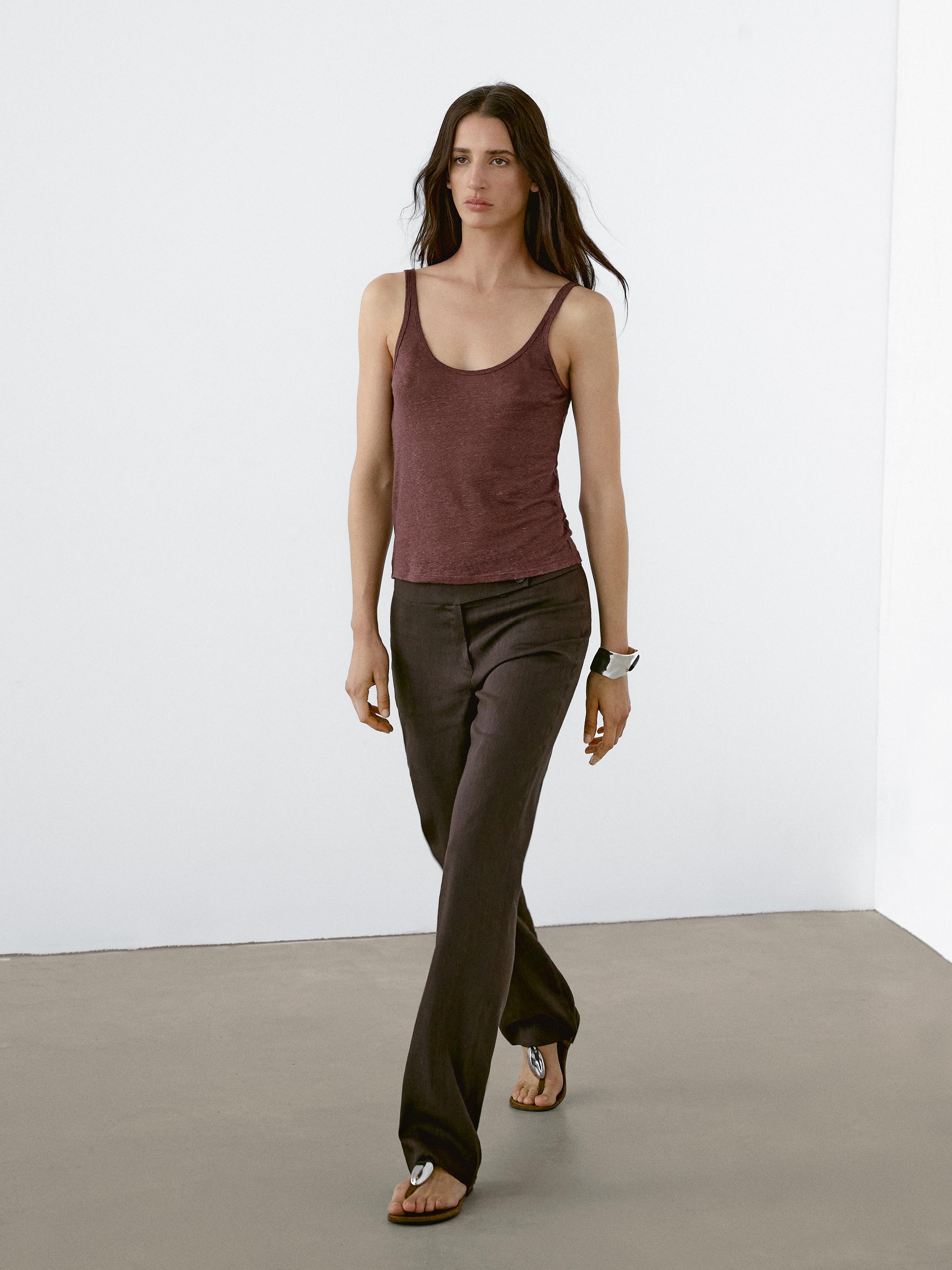 Top tirantes 100% lino