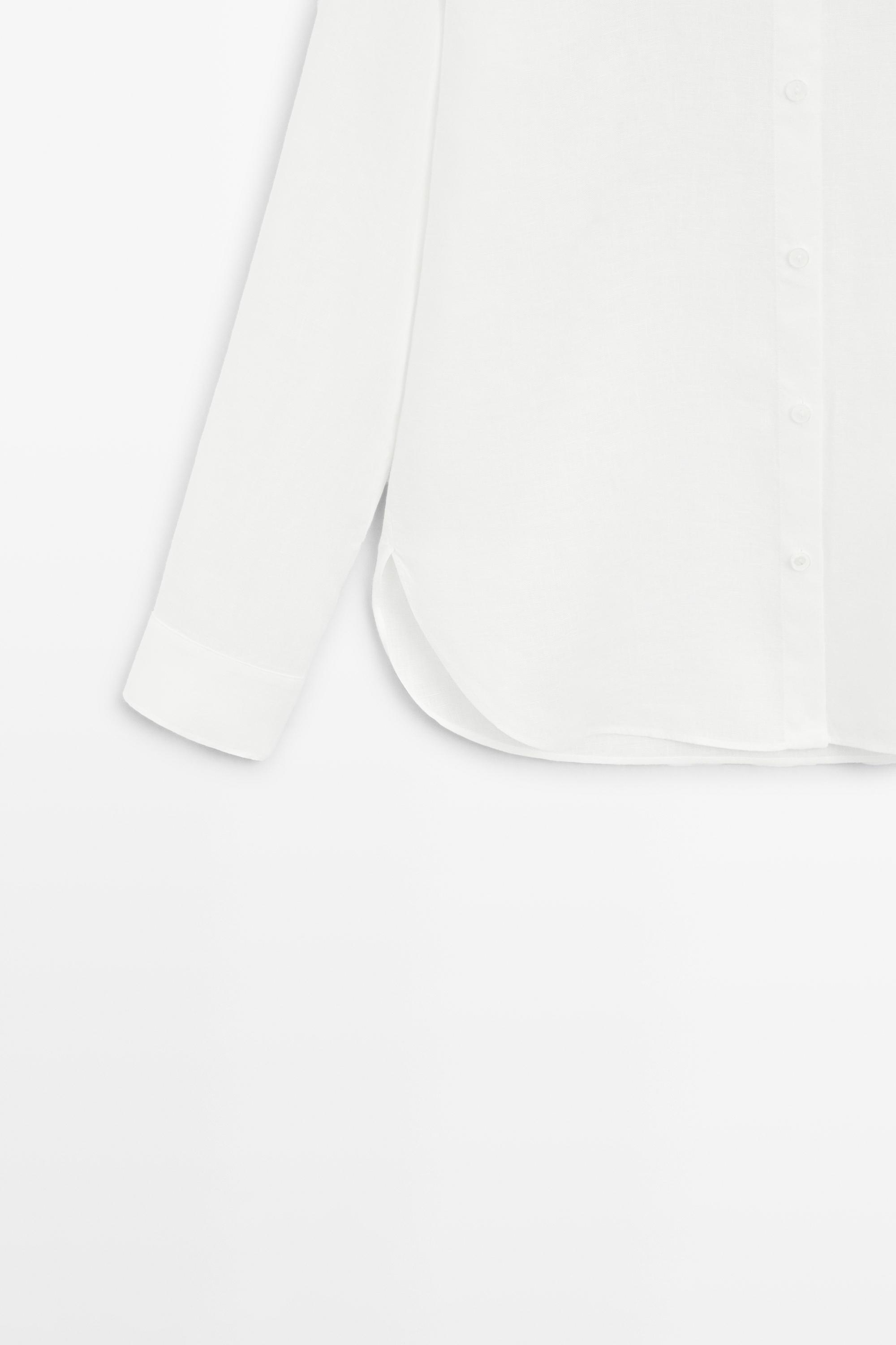Flowing 100% linen shirt — WHITE