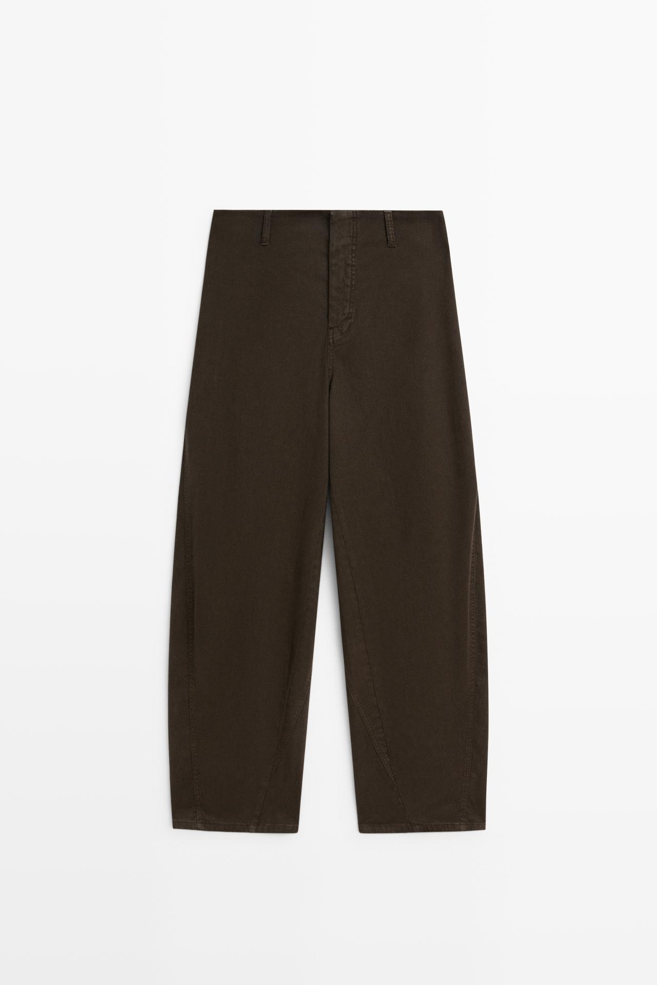 Pants carrot fit seam details — Chocolate