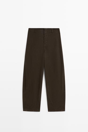 Pants carrot fit seam details — Chocolate 2