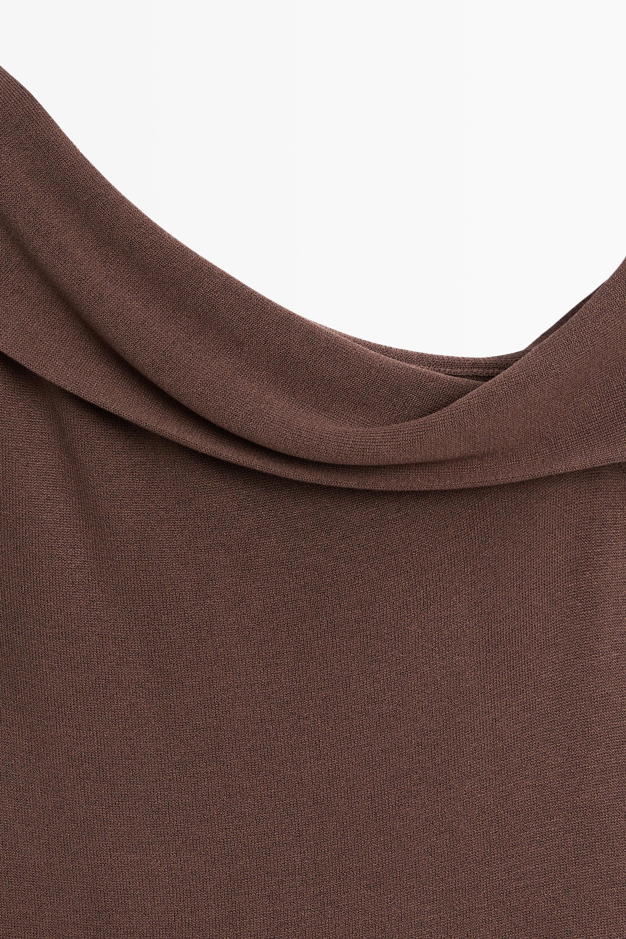 One-shoulder midi dress — BROWN