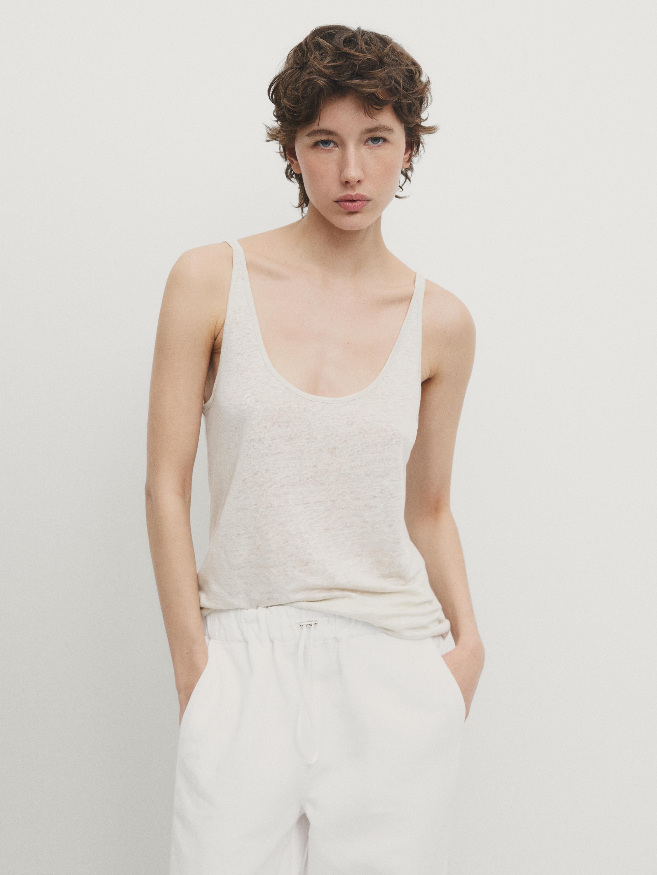 100% linen strappy top