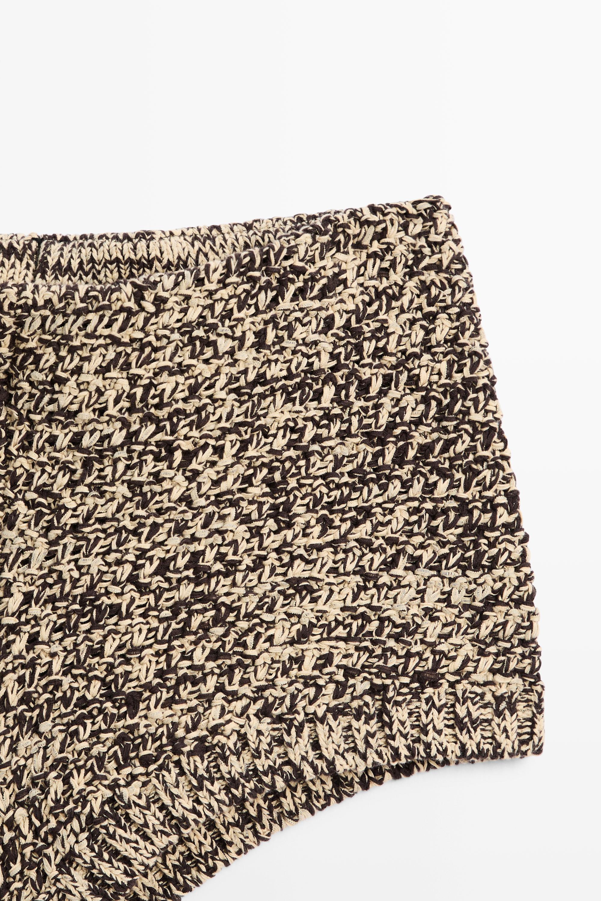 Flecked knit shorts co-ord — SAND