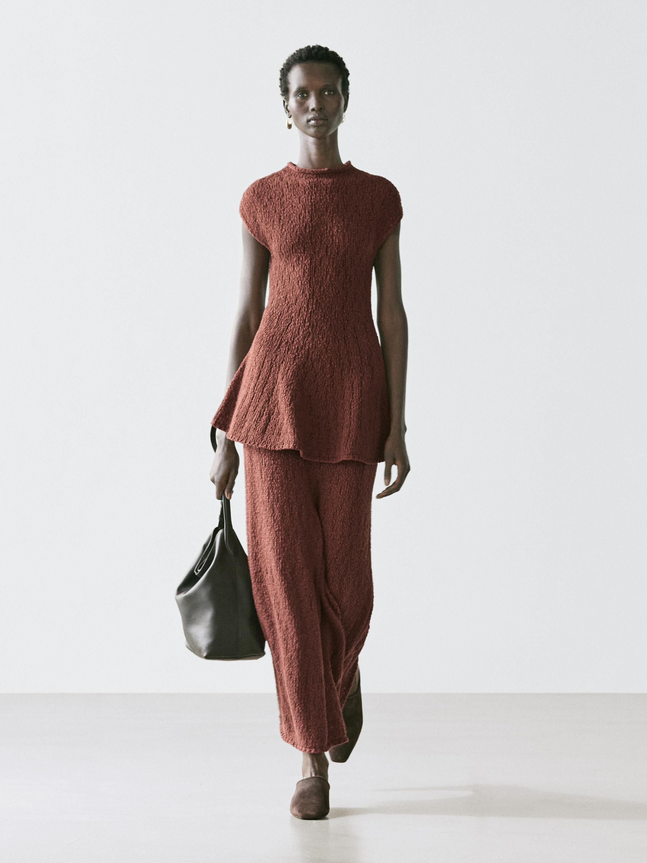 Midirock aus Baumwollstrick