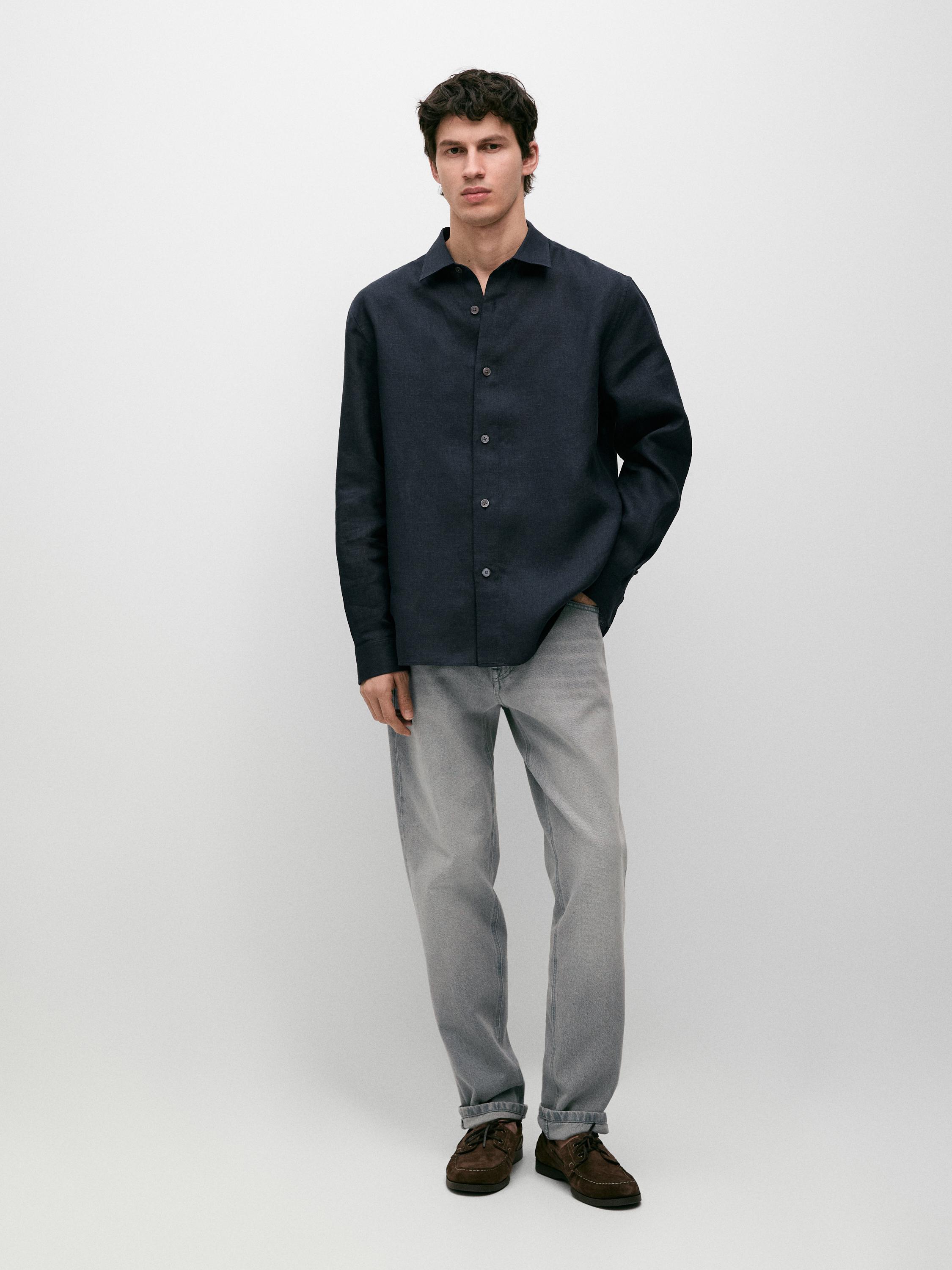 100% linen regular fit shirt