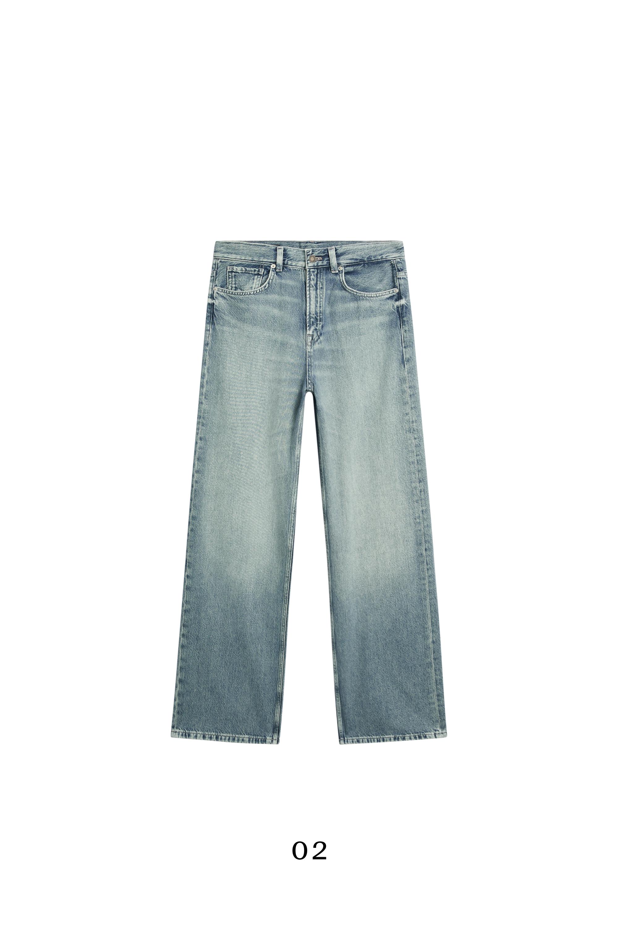 High-waist wide-leg jeans — BLUE