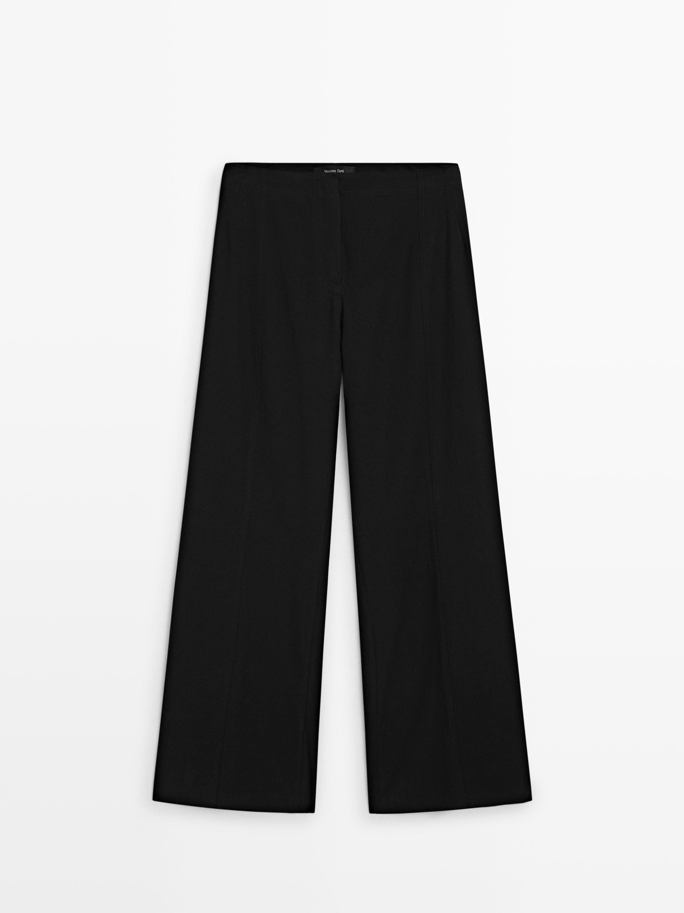 Cotton blend flared pants