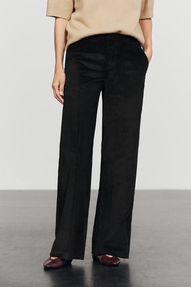 Palazzo corduroy pants — BLACK 3