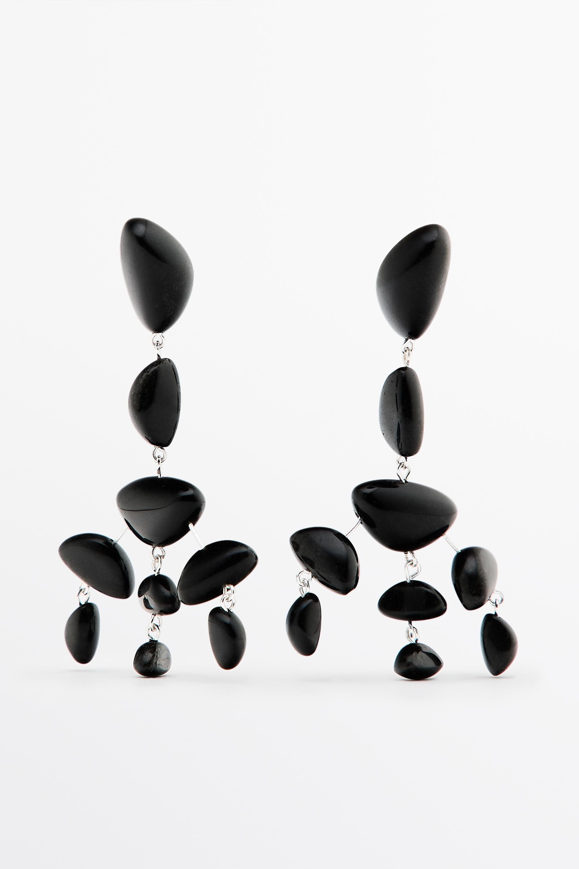 Large gem dangle earrings
