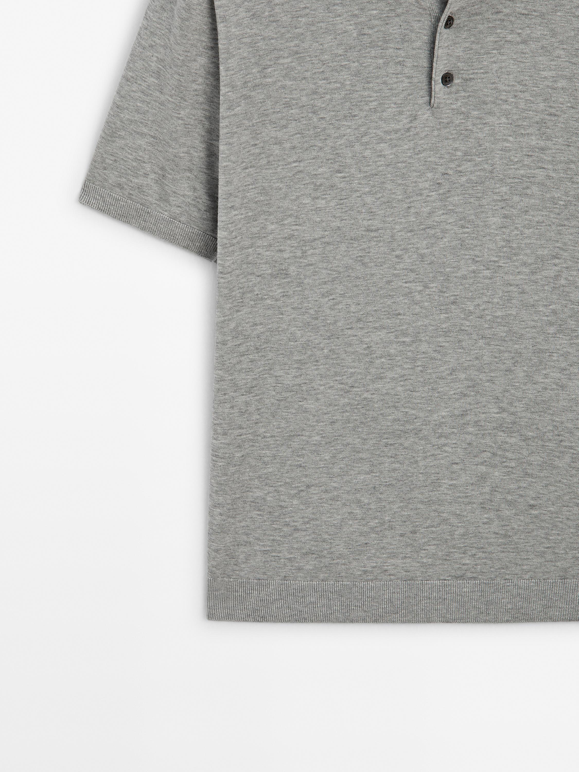 Short sleeve cotton polo sweater